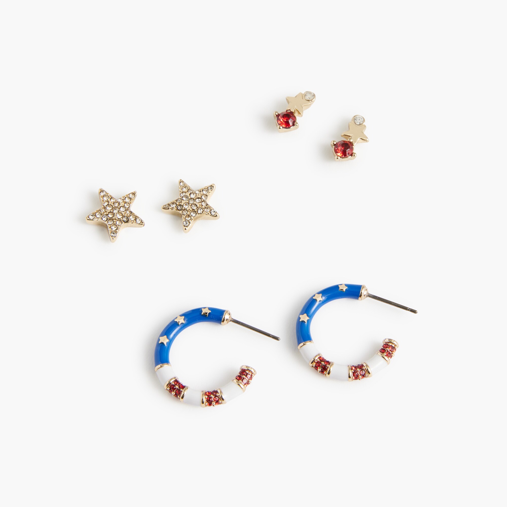 patriotic stud earrings set for women