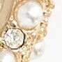 Pearl and pav&eacute; hoop earrings GOLD factory: pearl and pav&eacute; hoop earrings for women
