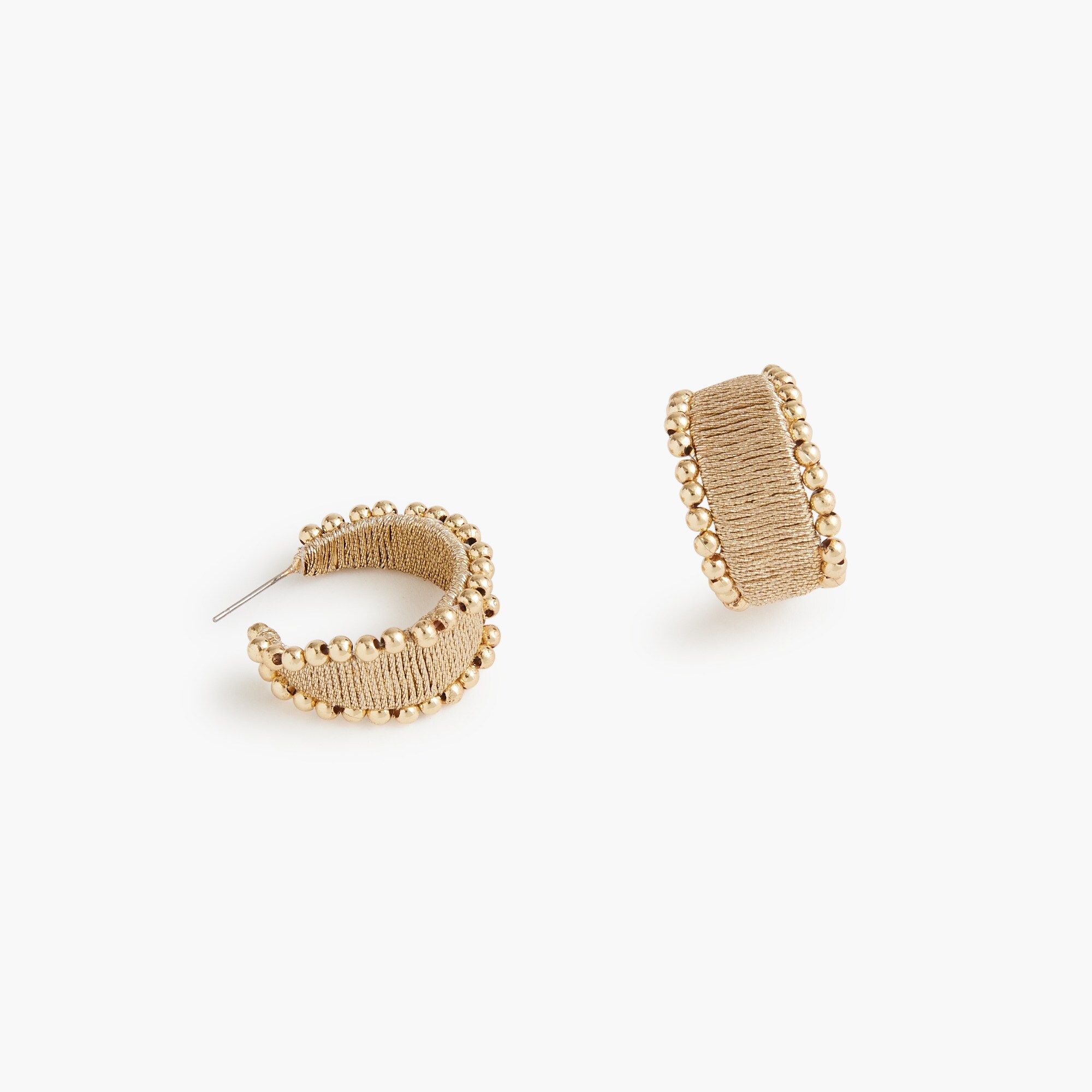 Metallic beaded hoop earrings