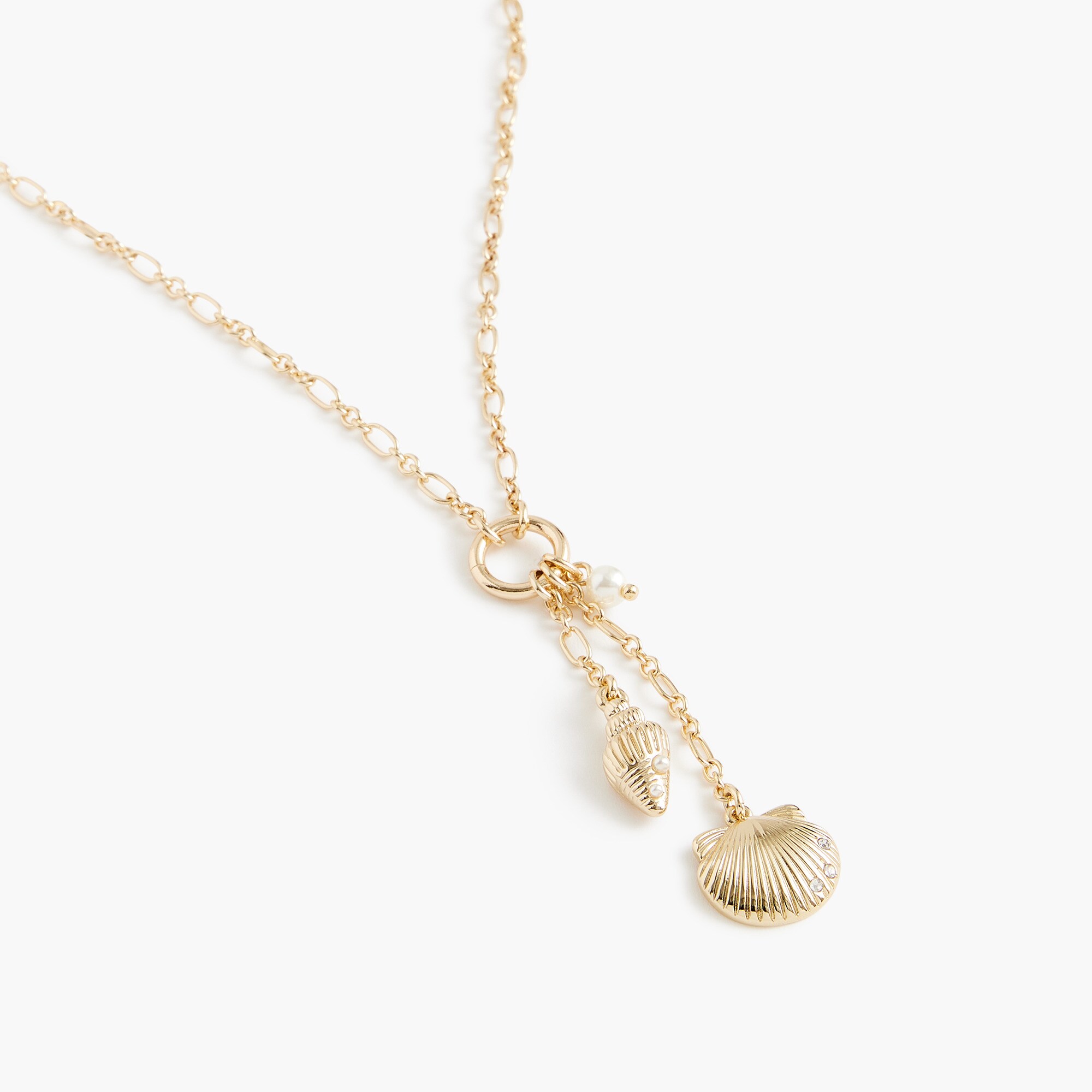 Seashell and starfish pendant necklace