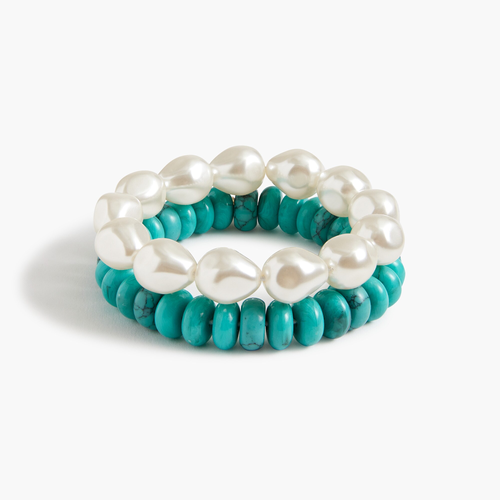 pearl and beaded bracelets set for women