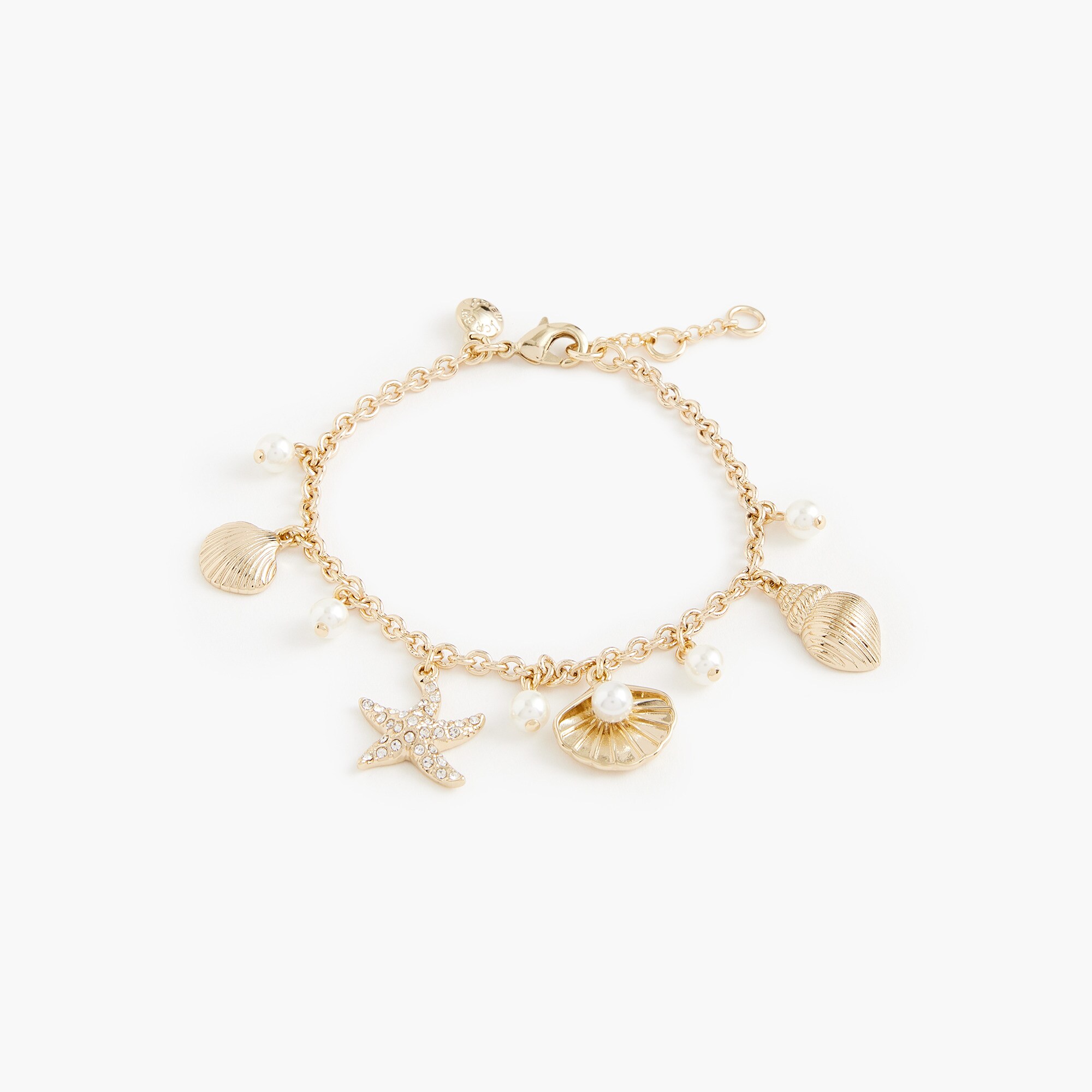 Seashell and starfish charm bracelet