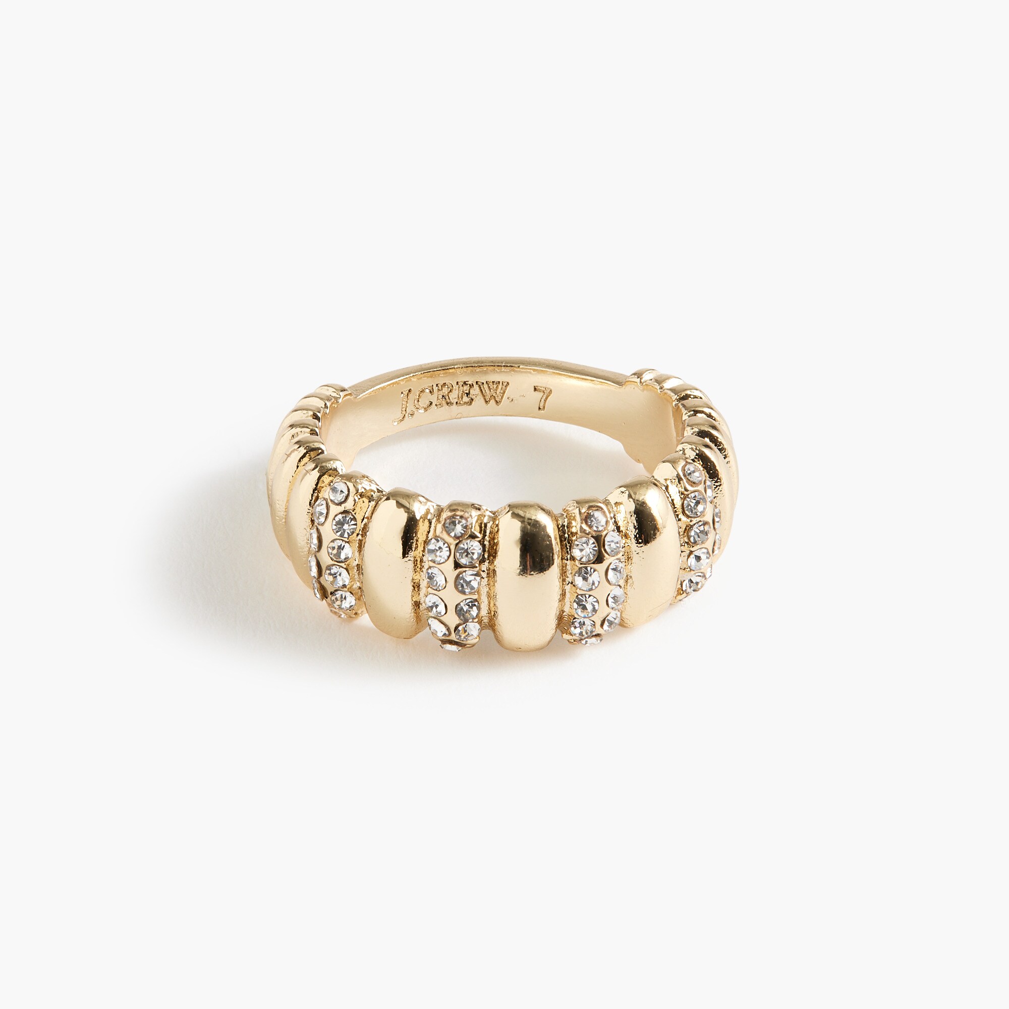 textured pav&eacute; ring for women