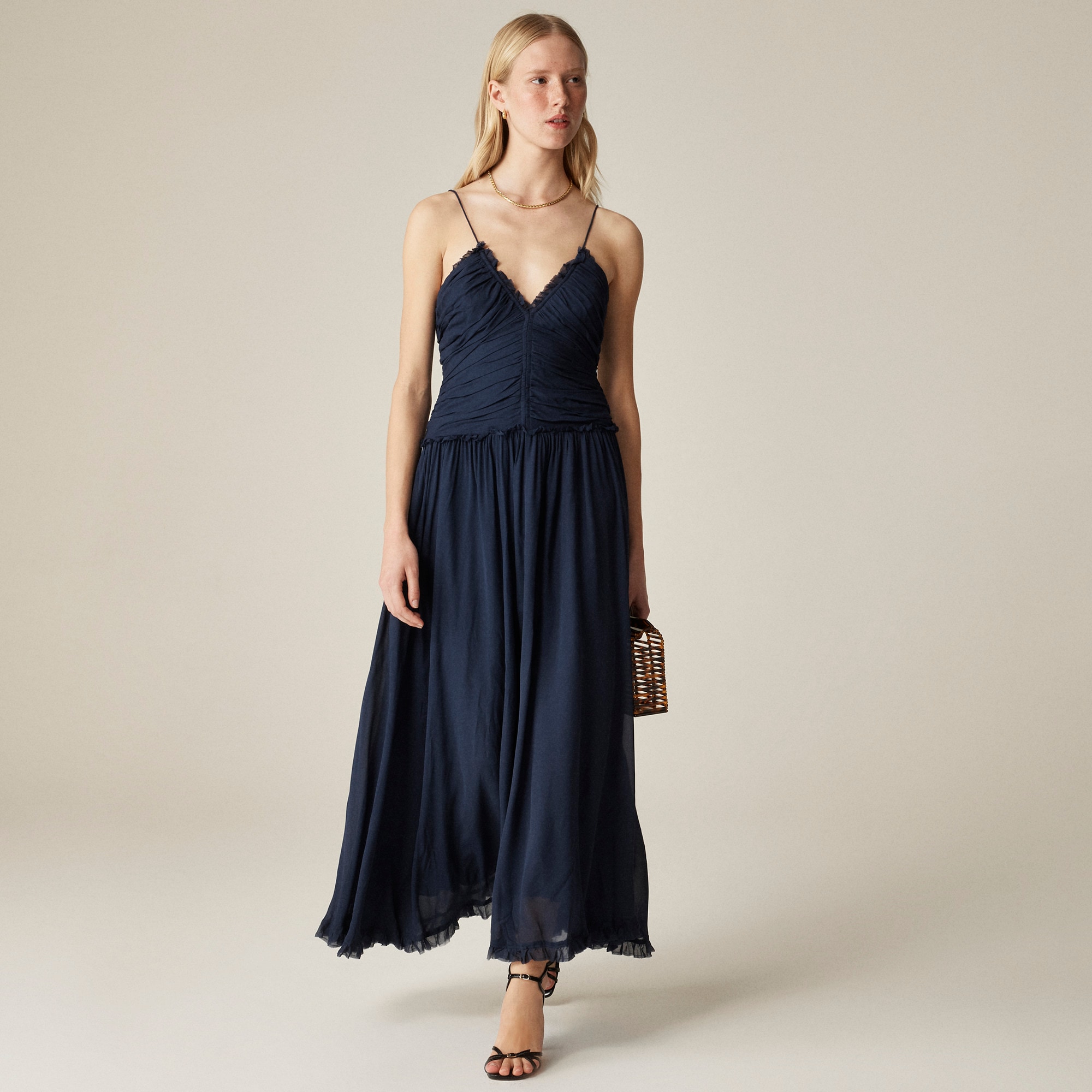 womens Collection ruched chiffon dress