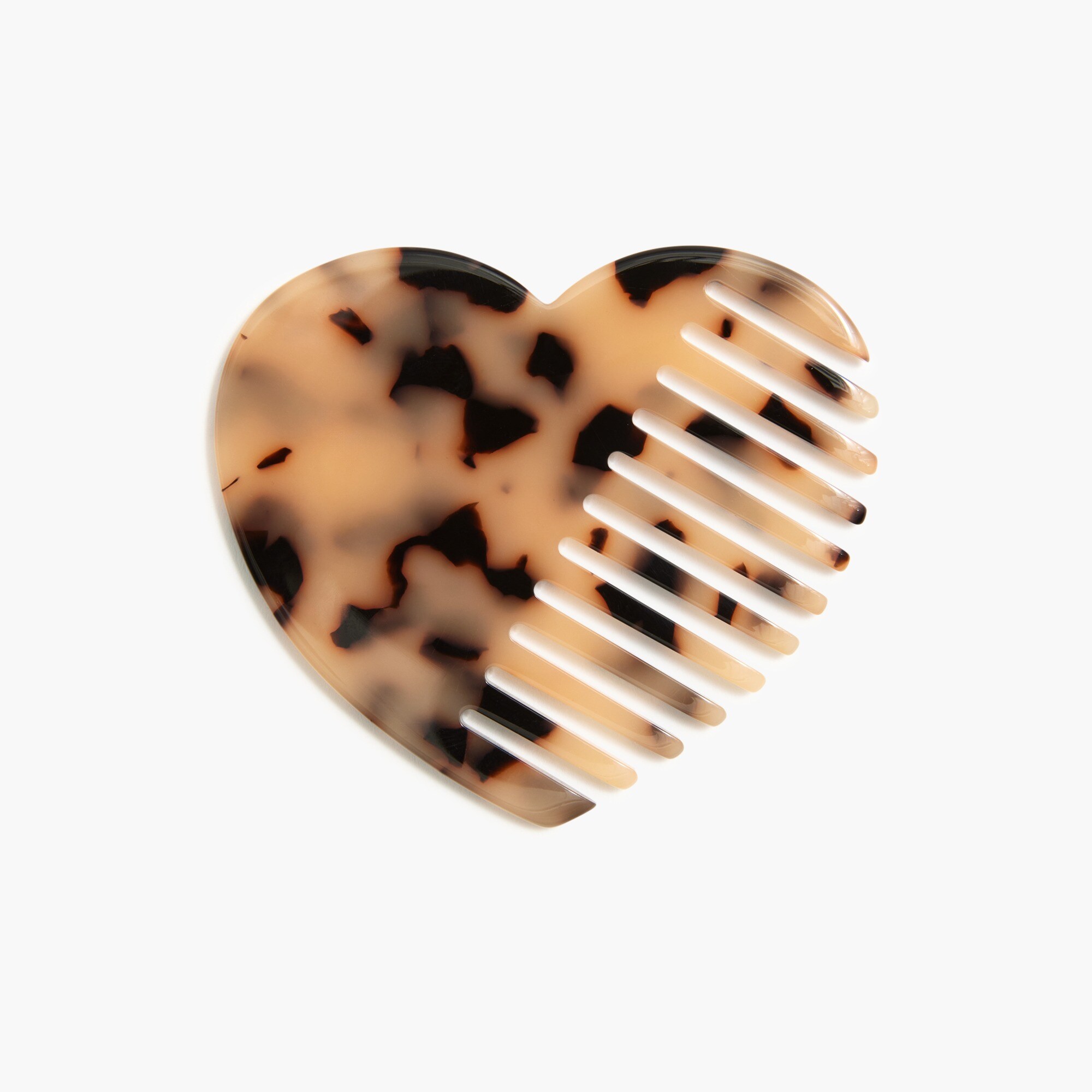 Tortoise heart hair comb