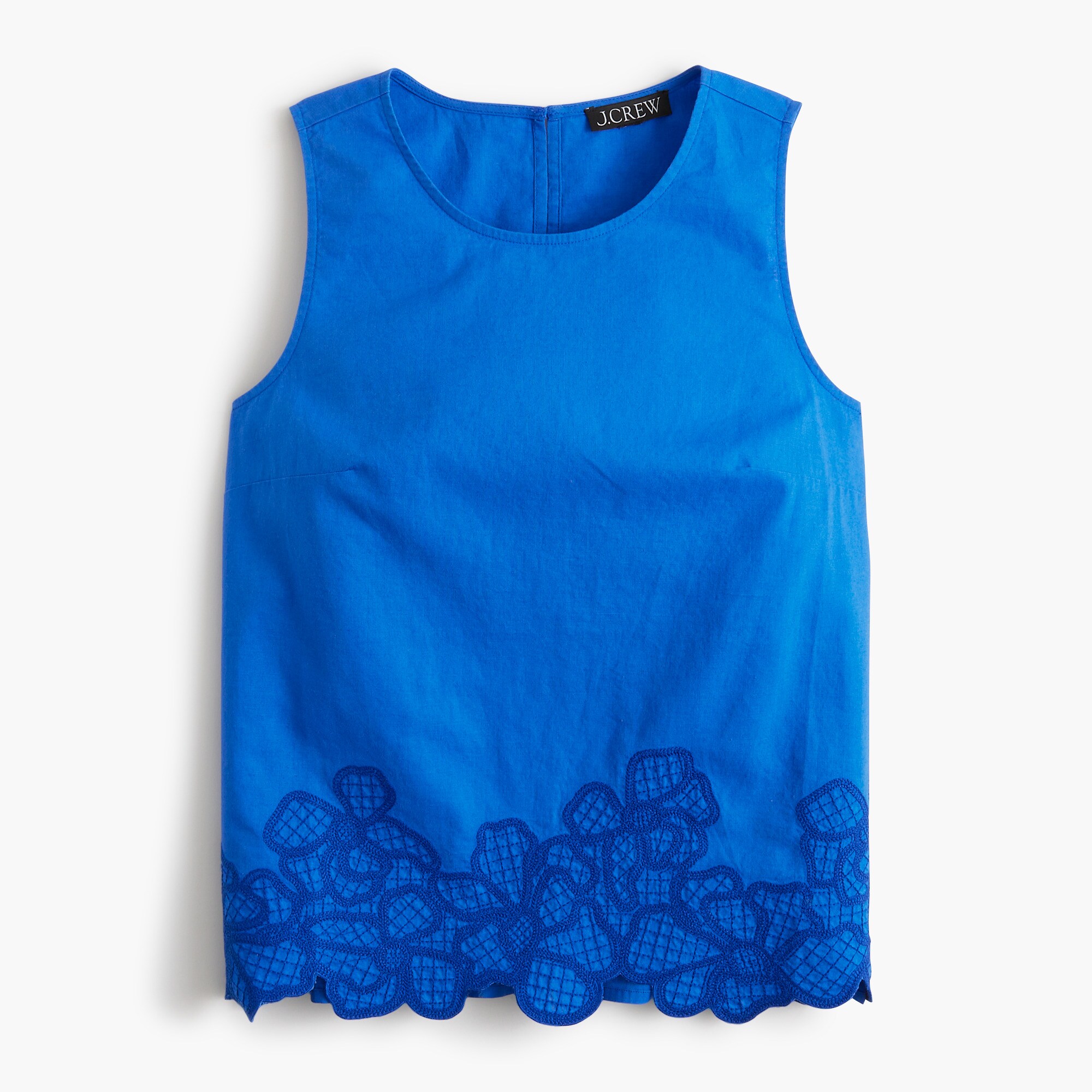 Embroidered-trim shell