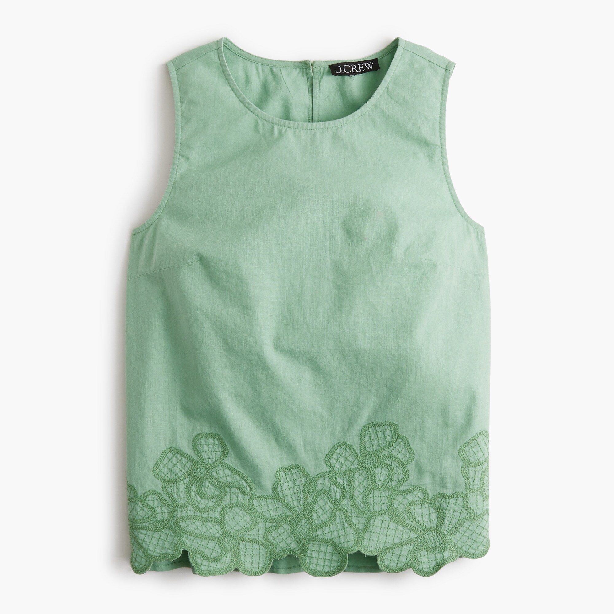Embroidered-trim shell