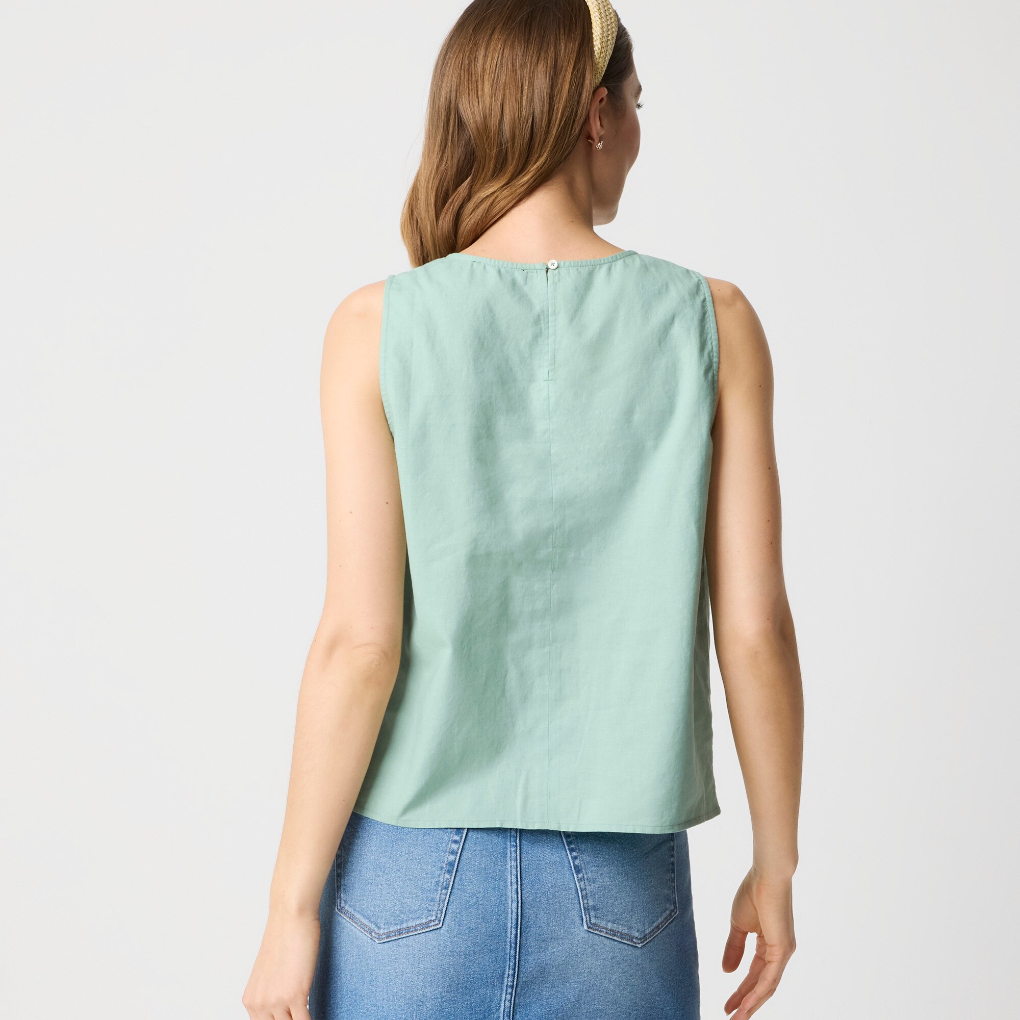 Embroidered-trim shell