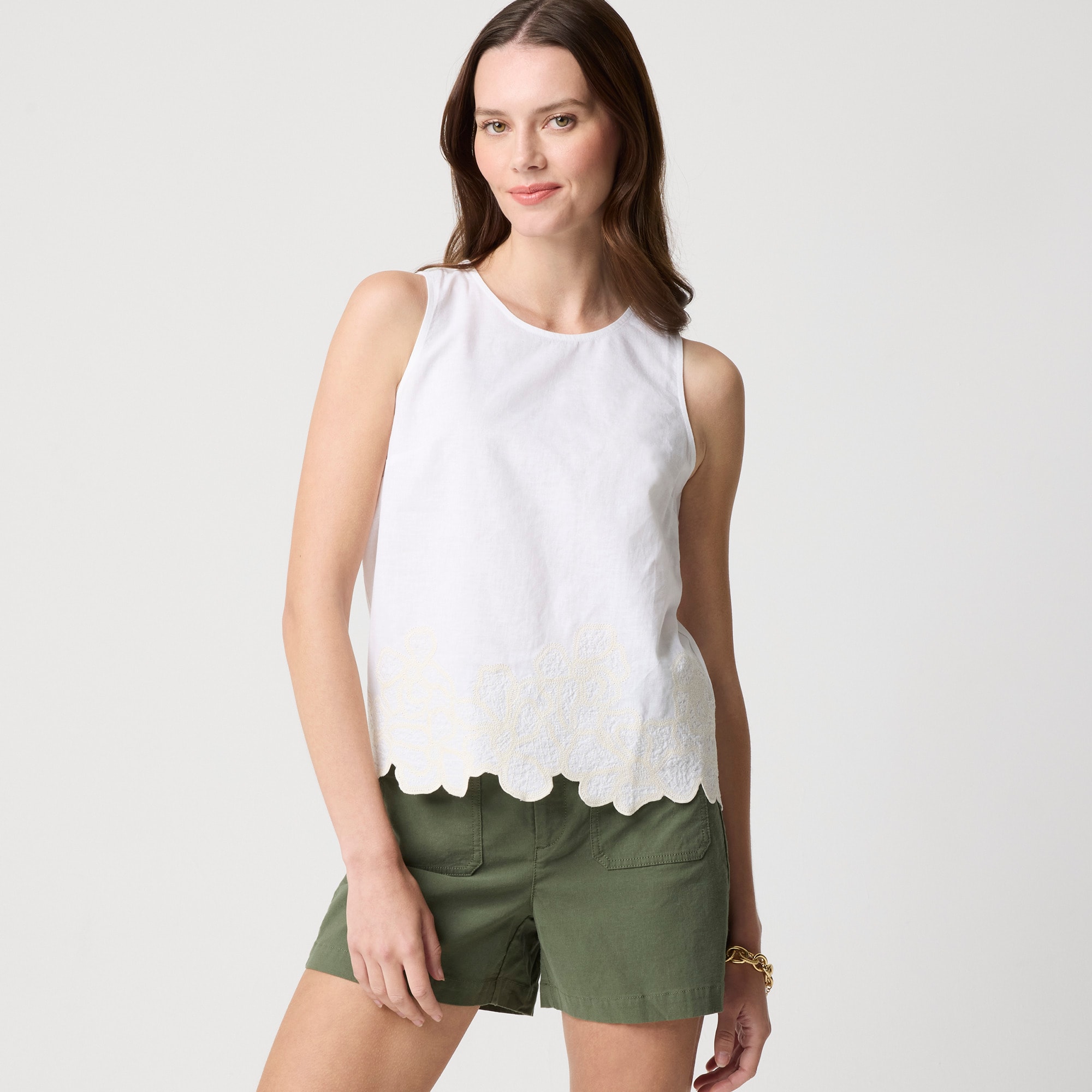 Embroidered-trim shell