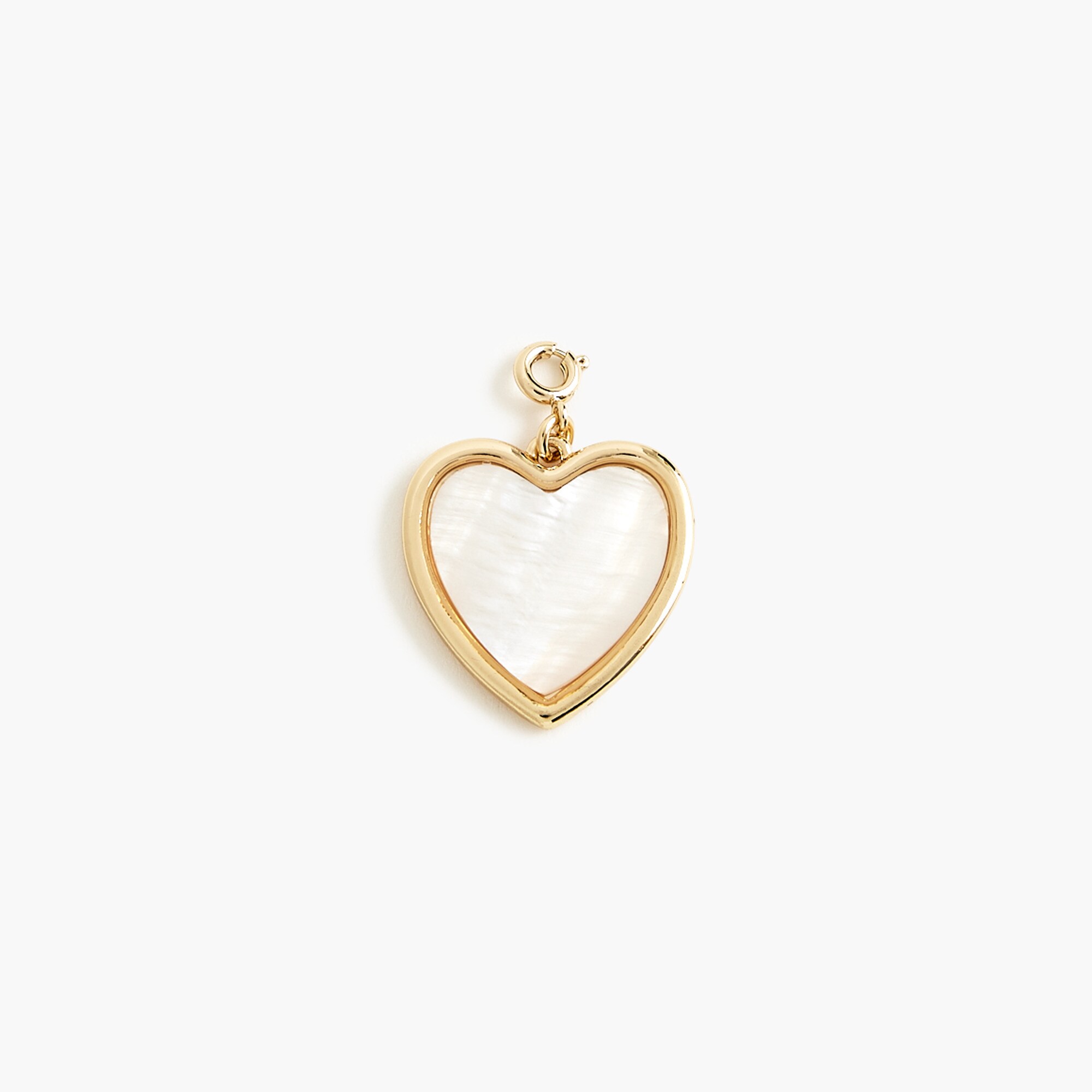 large mother-of-pearl heart charm for women