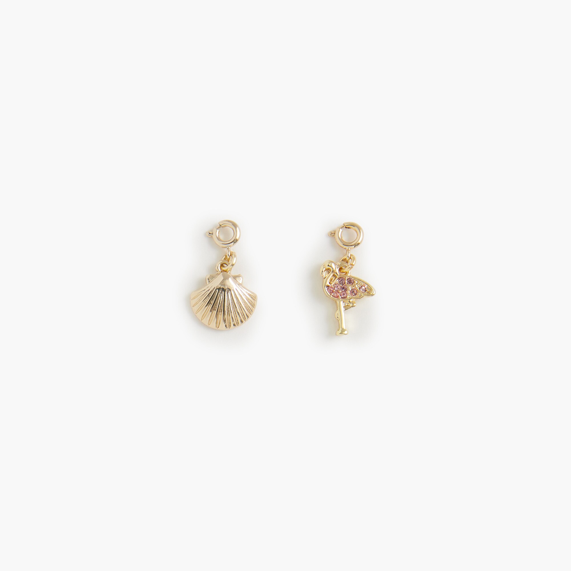 womens Flamingo and shell charms set