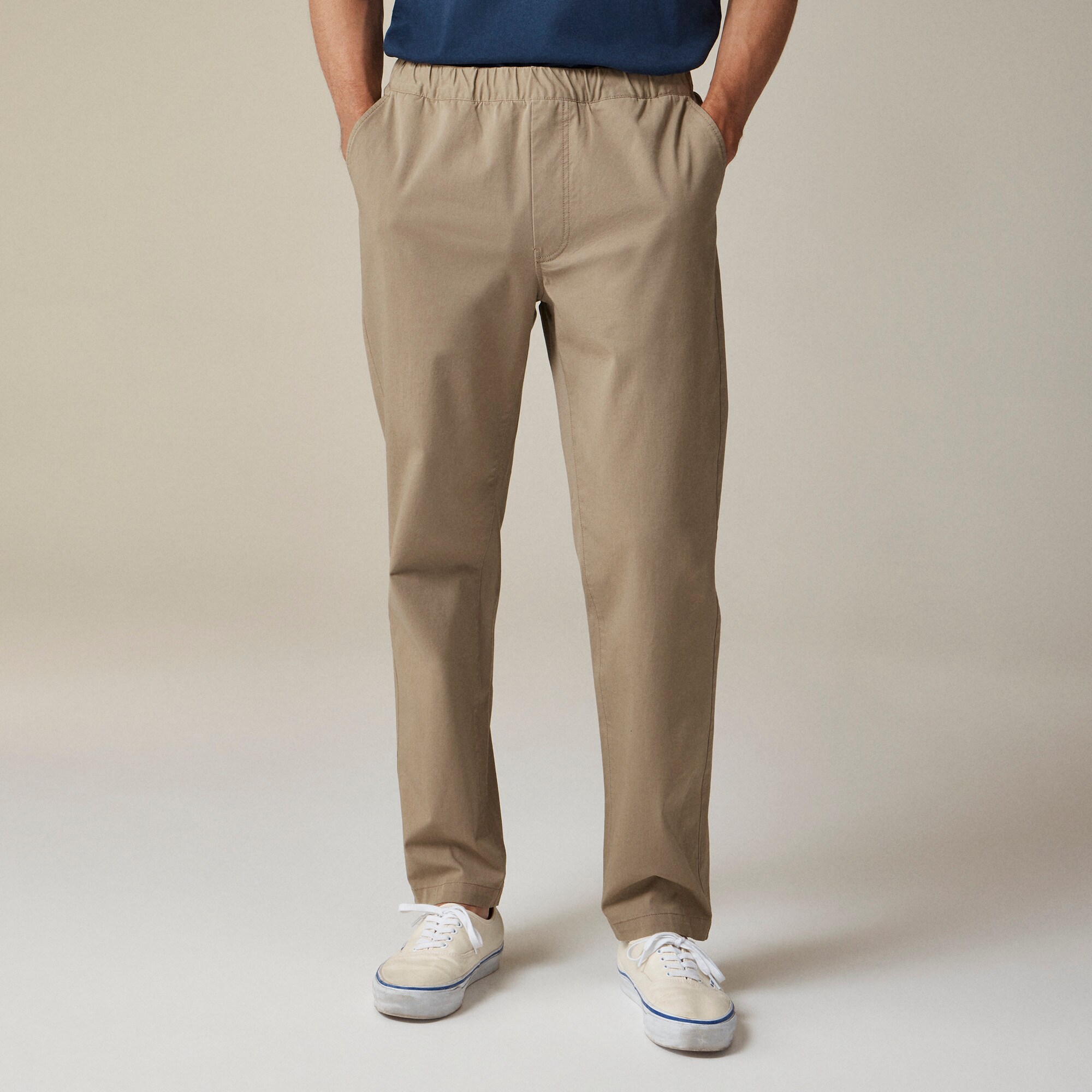 Drawstring pant in stretch cotton blend