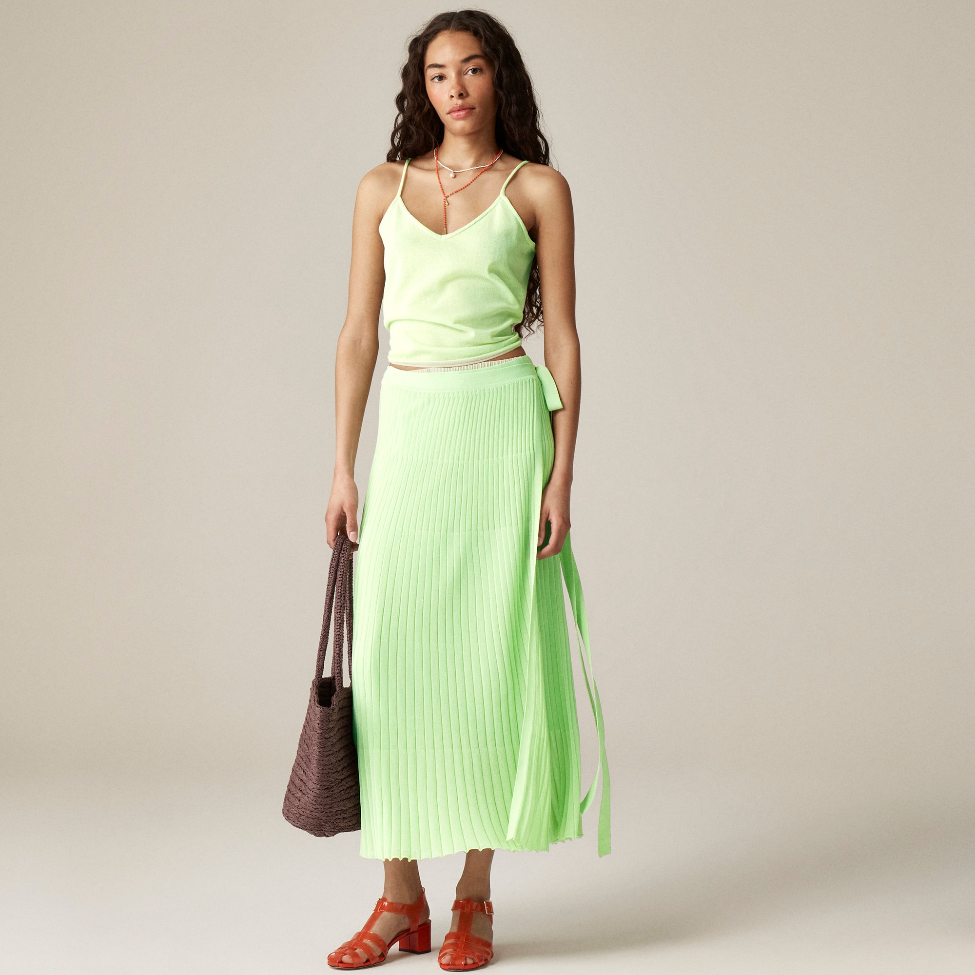 womens Sheer wrap-front sweater-skirt