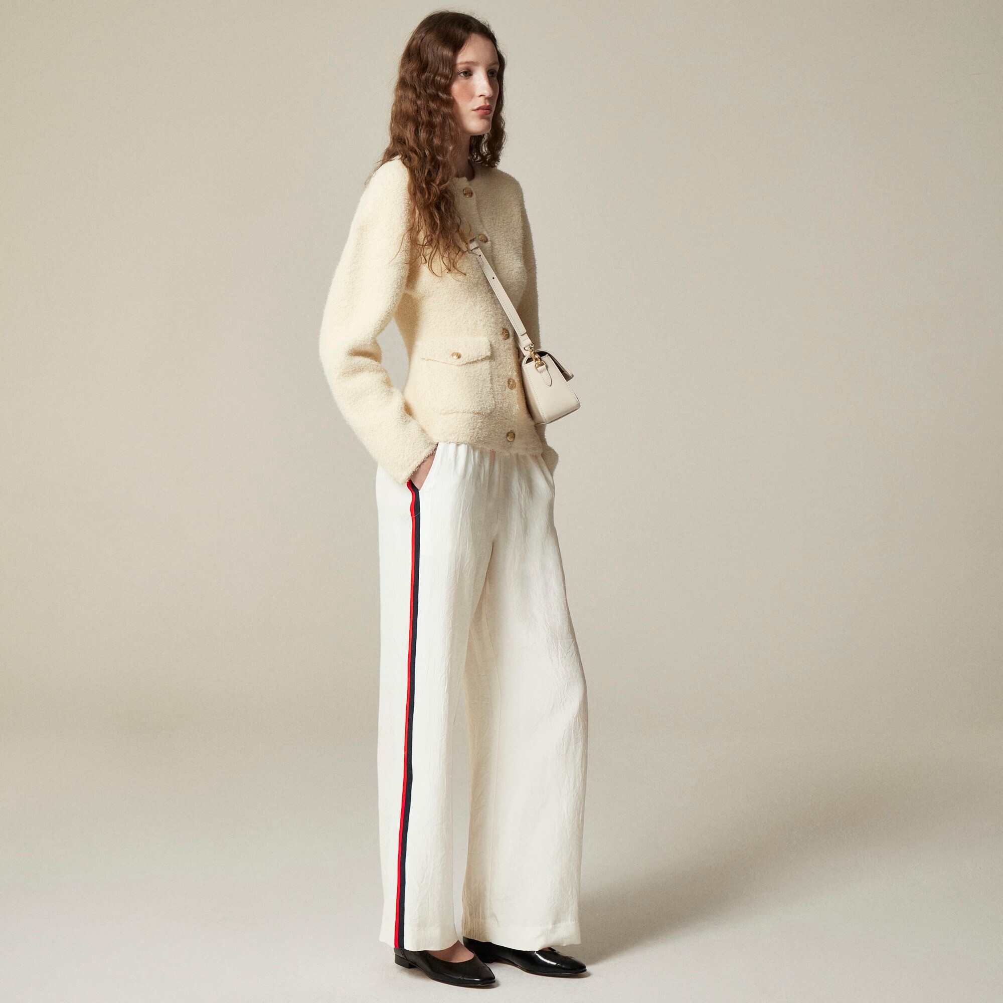 womens Stratus side-stripe pant in textured satin