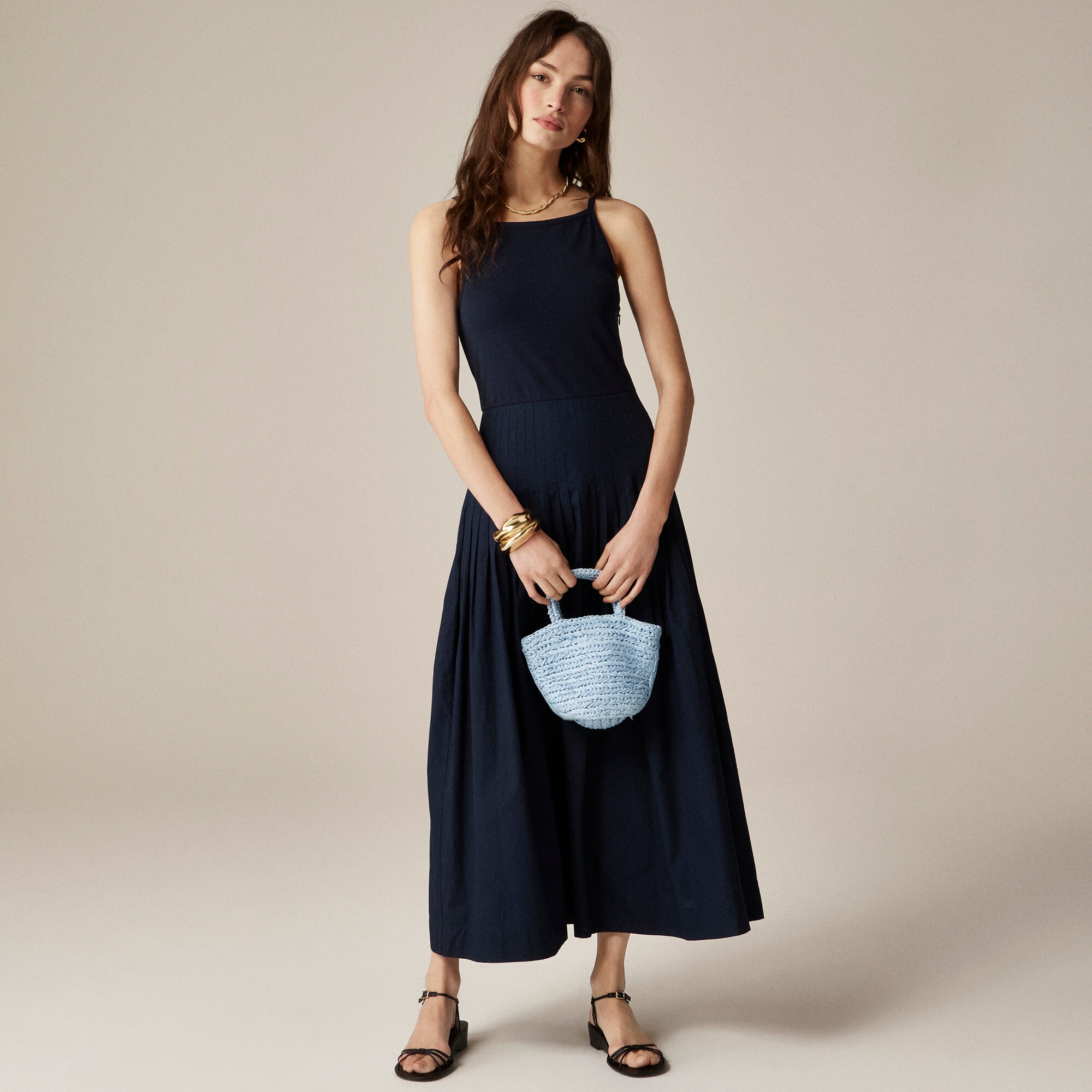 Pintuck Mixy Dress For Women | J.Crew