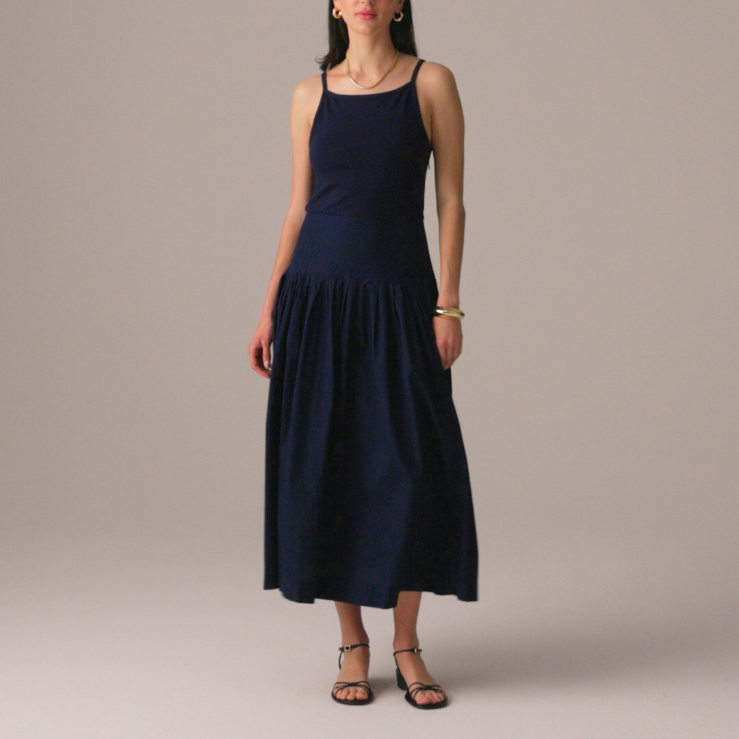 Pintuck Mixy Dress For Women | J.Crew