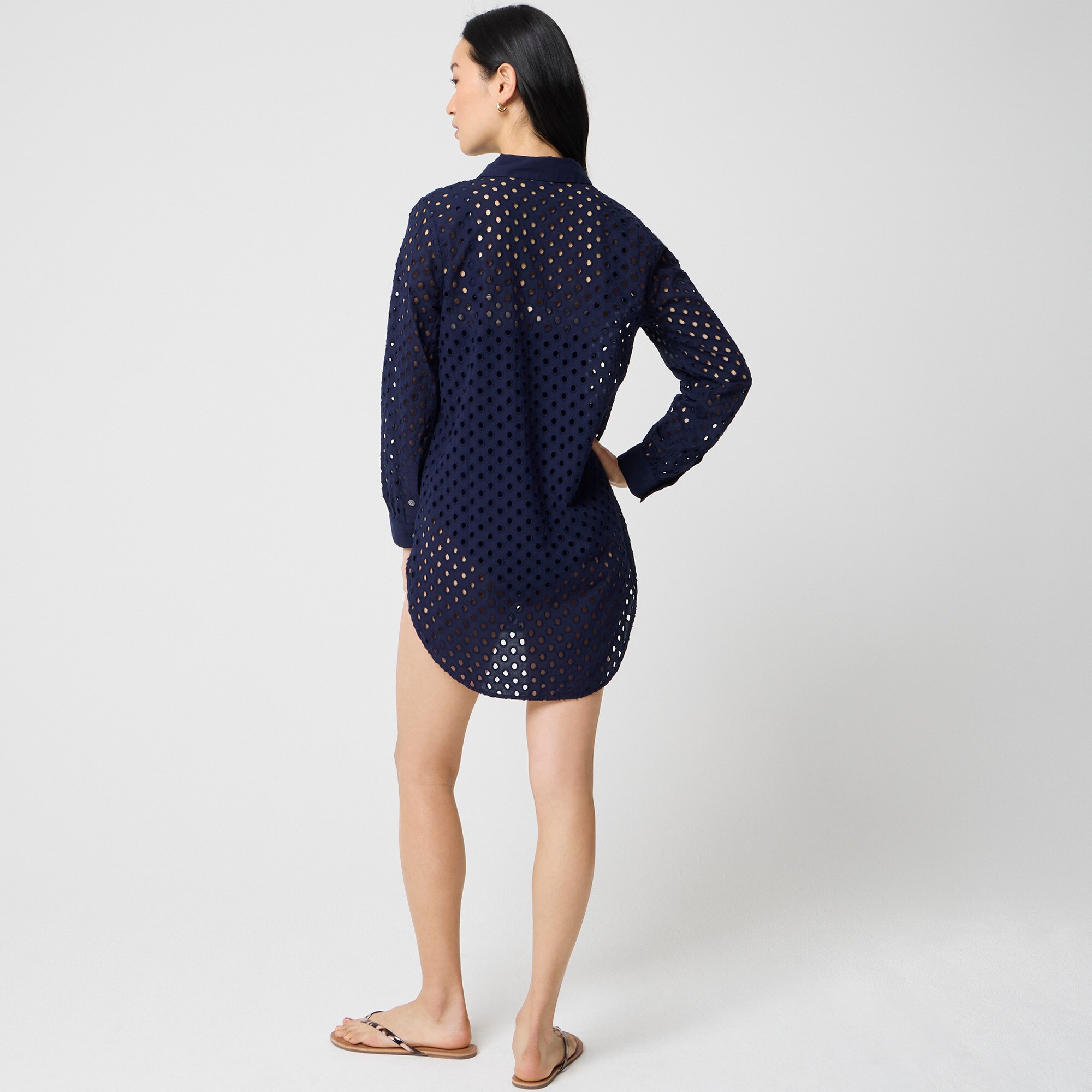 Button-front eyelet cover-up