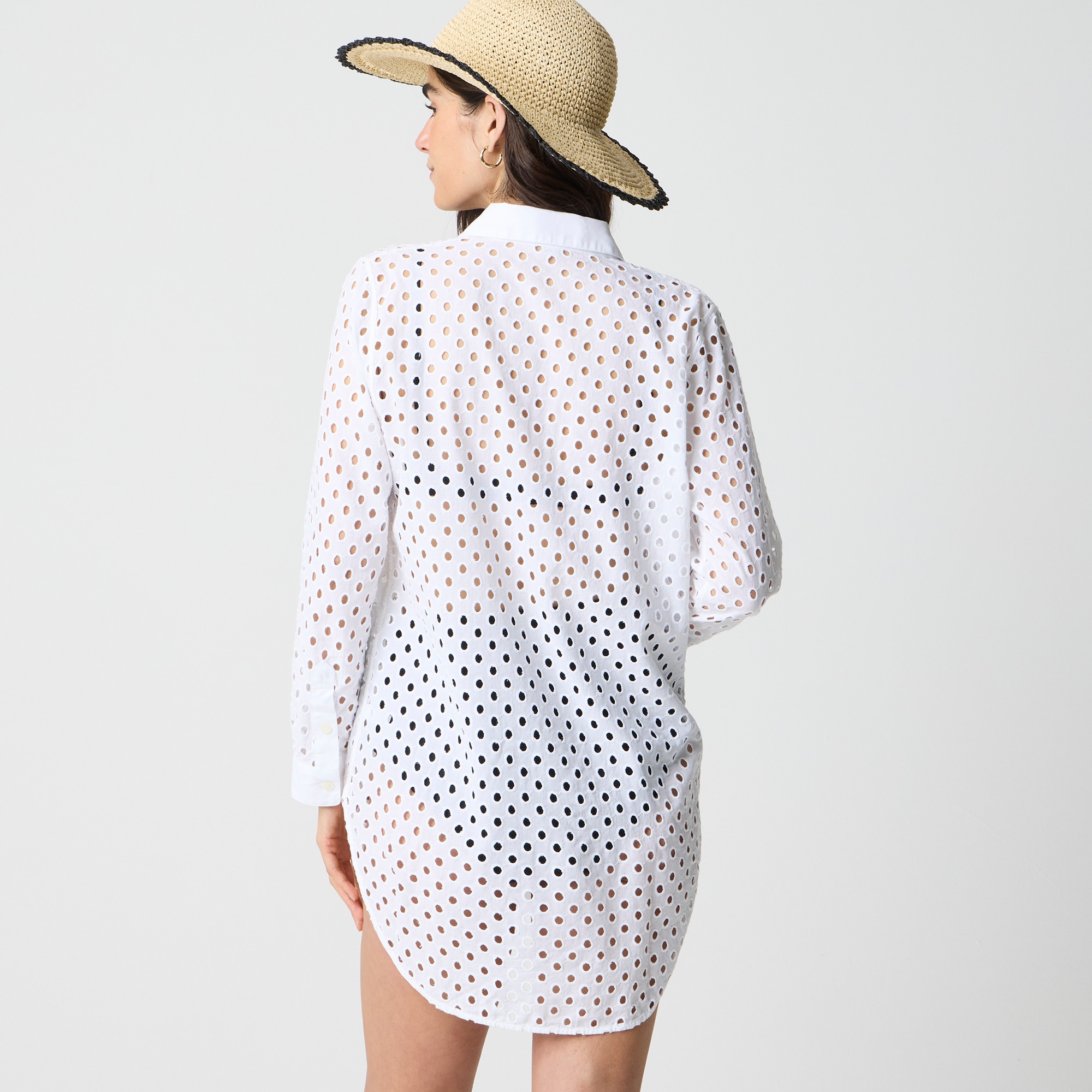 Button-front eyelet beach dress