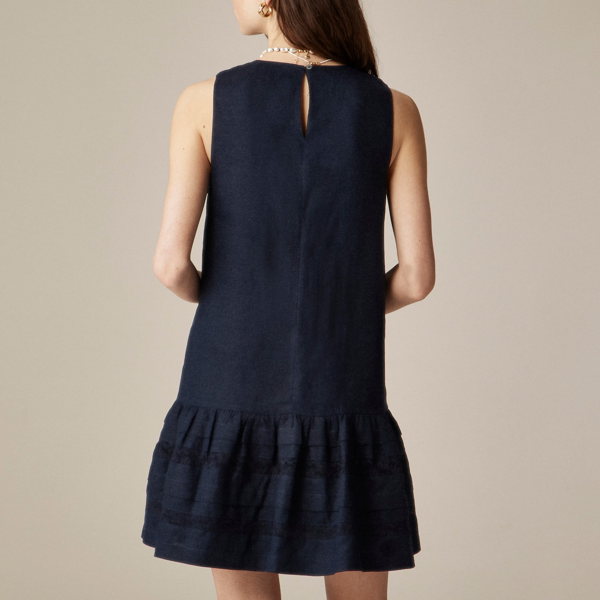womens Maxine ruffle-trim dress in linen