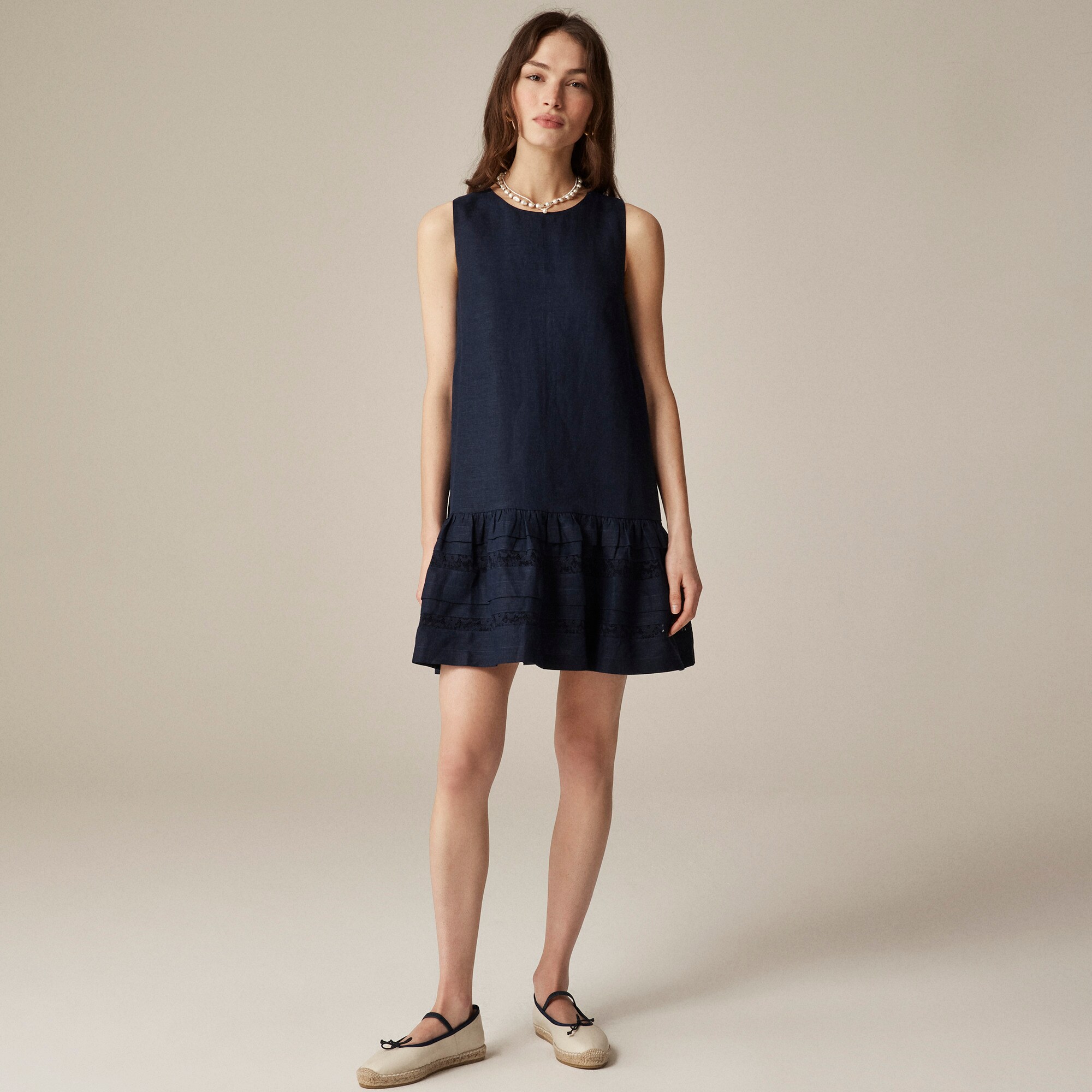  Maxine ruffle-trim dress in linen