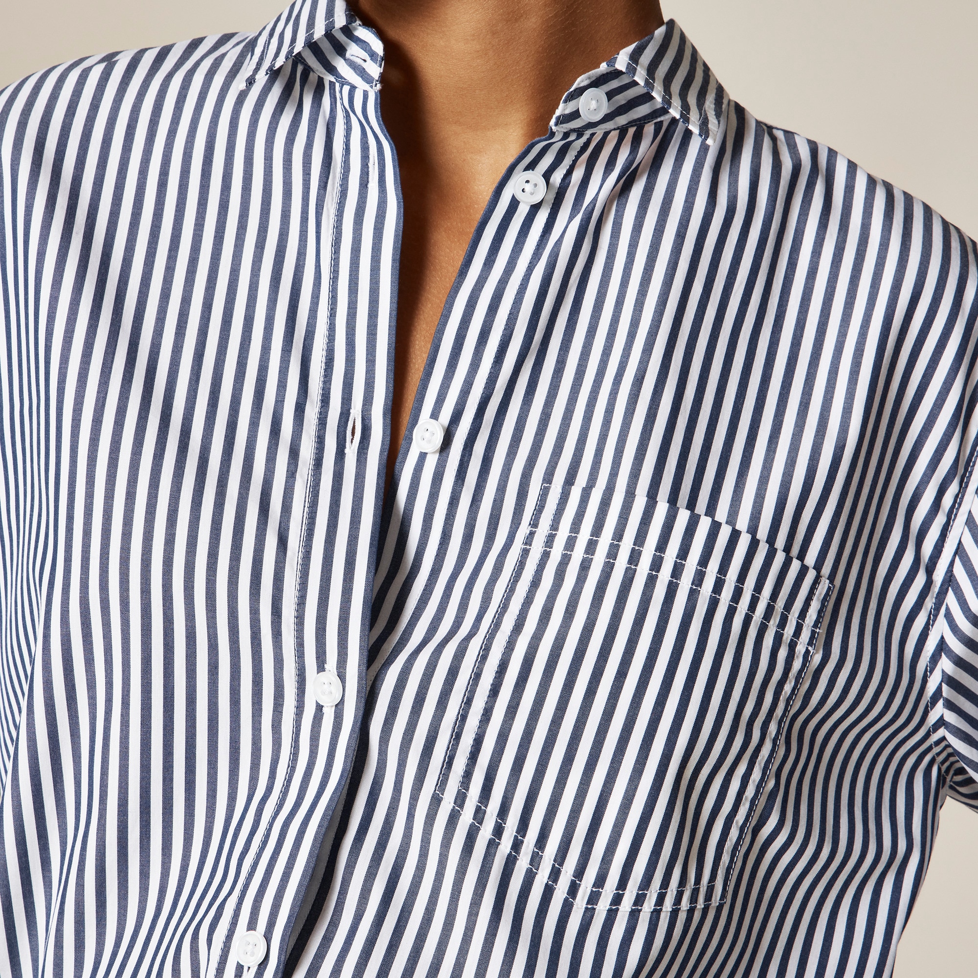 Gar&ccedil;on classic shirt in striped cotton poplin - image 4