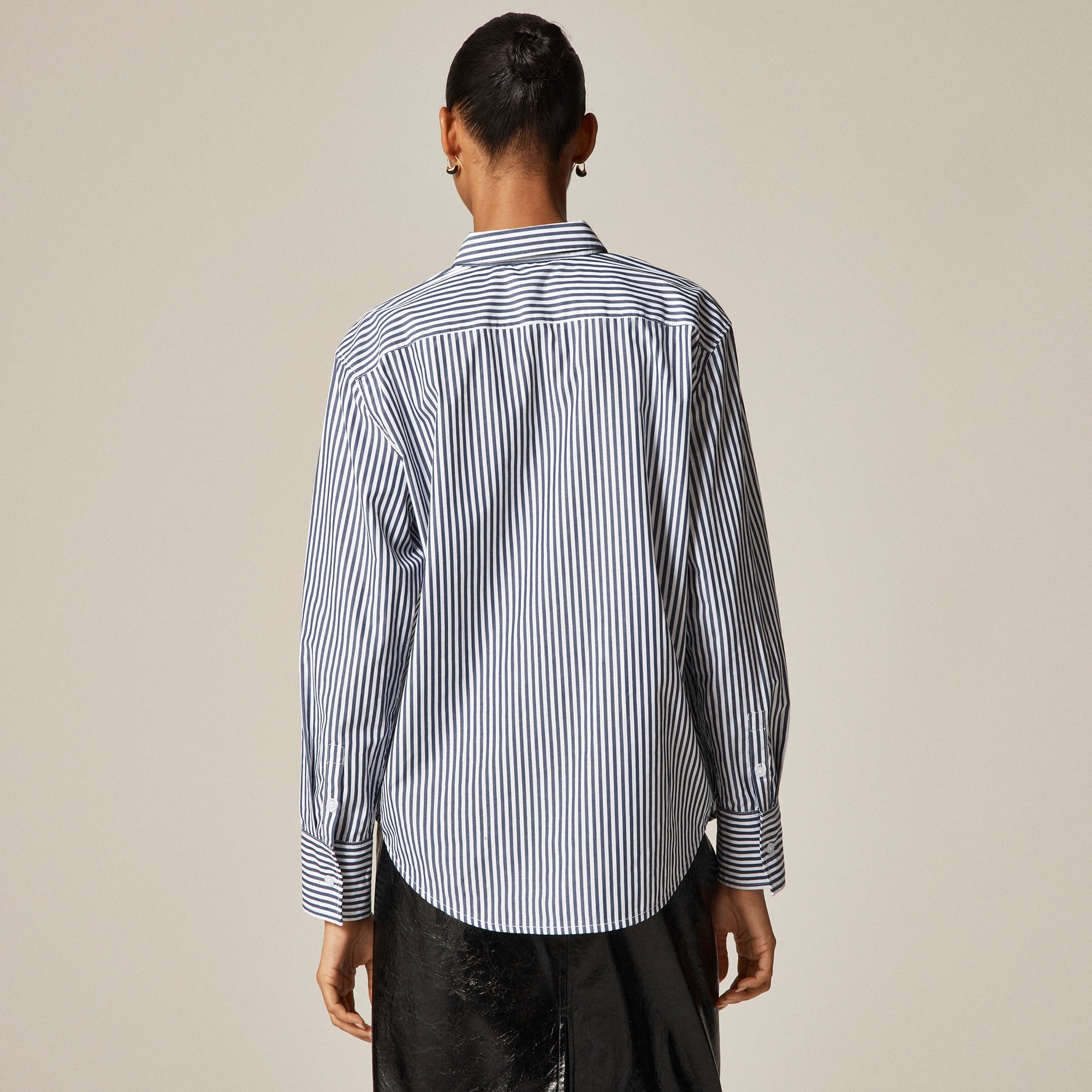 Gar&ccedil;on classic shirt in striped cotton poplin - image 5