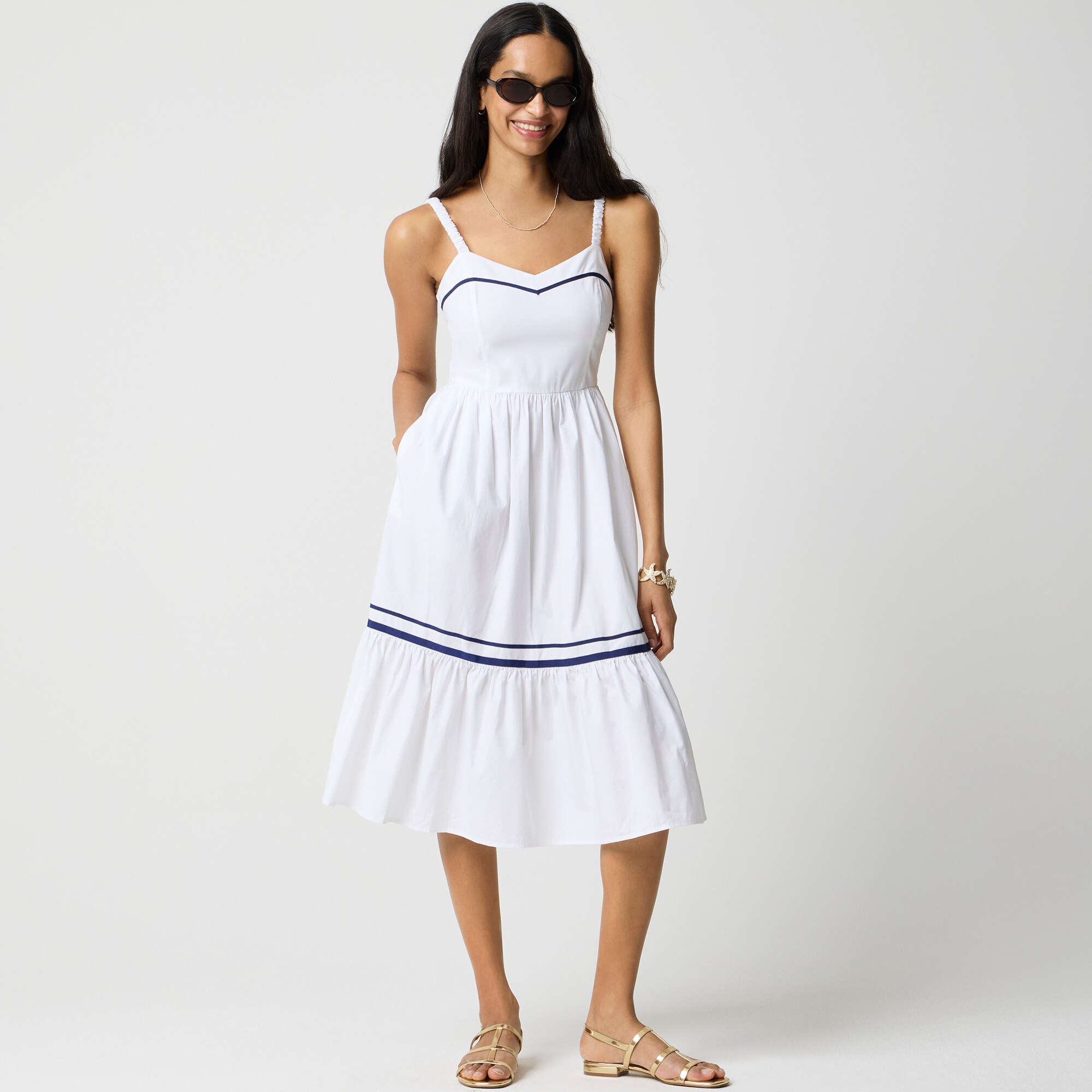  Tall corset midi dress with contrast trim