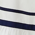 Poplin corset midi dress WHITE WITH NAVY GROSGRA