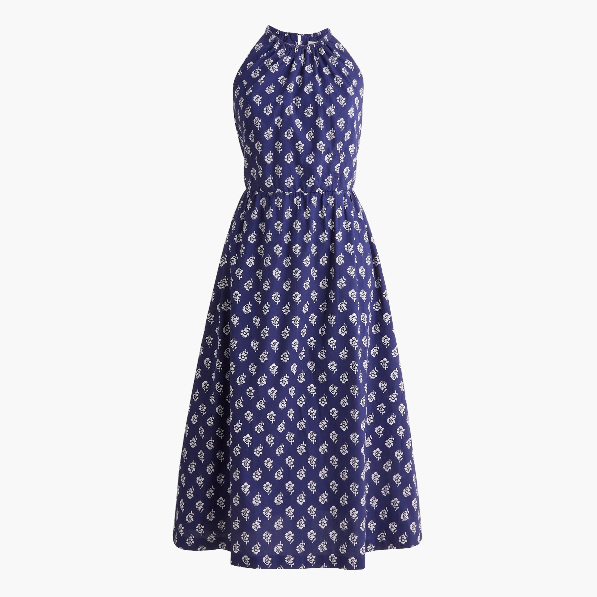Petite strappy poplin halter dress