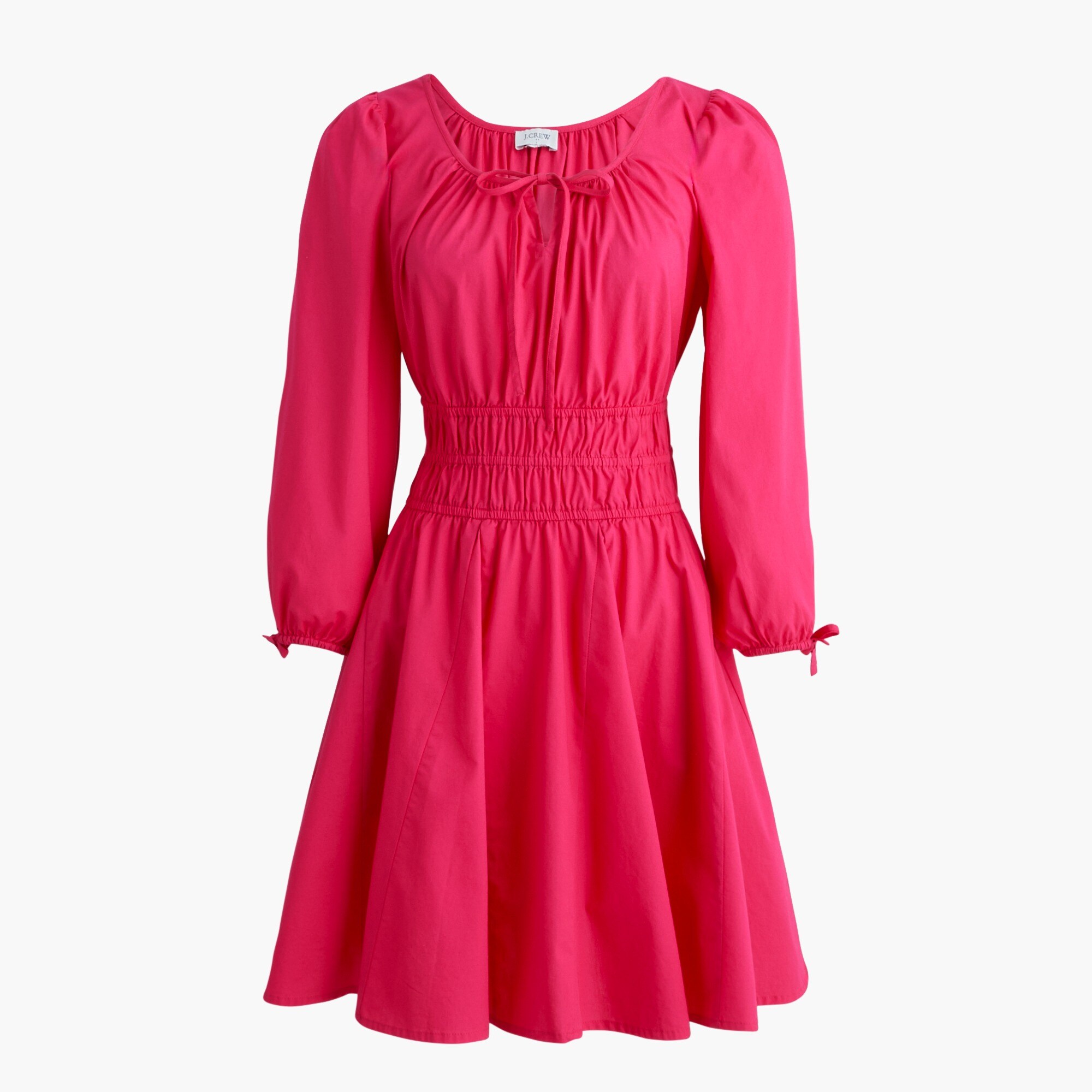 Smocked-waist mini dress