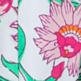 Smocked-waist mini dress WHITE LOTUS BLOOM