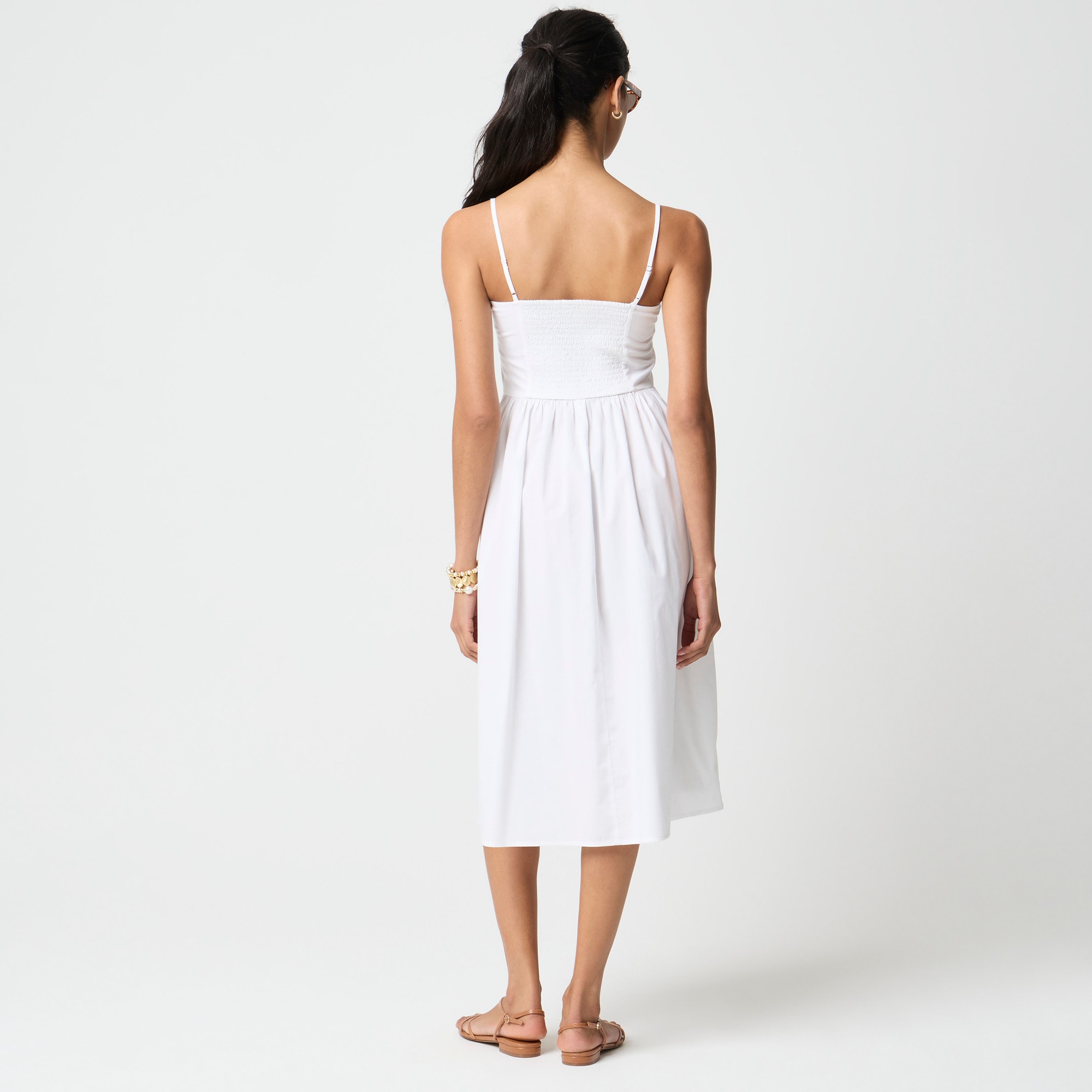 Scallop-trim Button-front Midi Dress For Women | Factory
