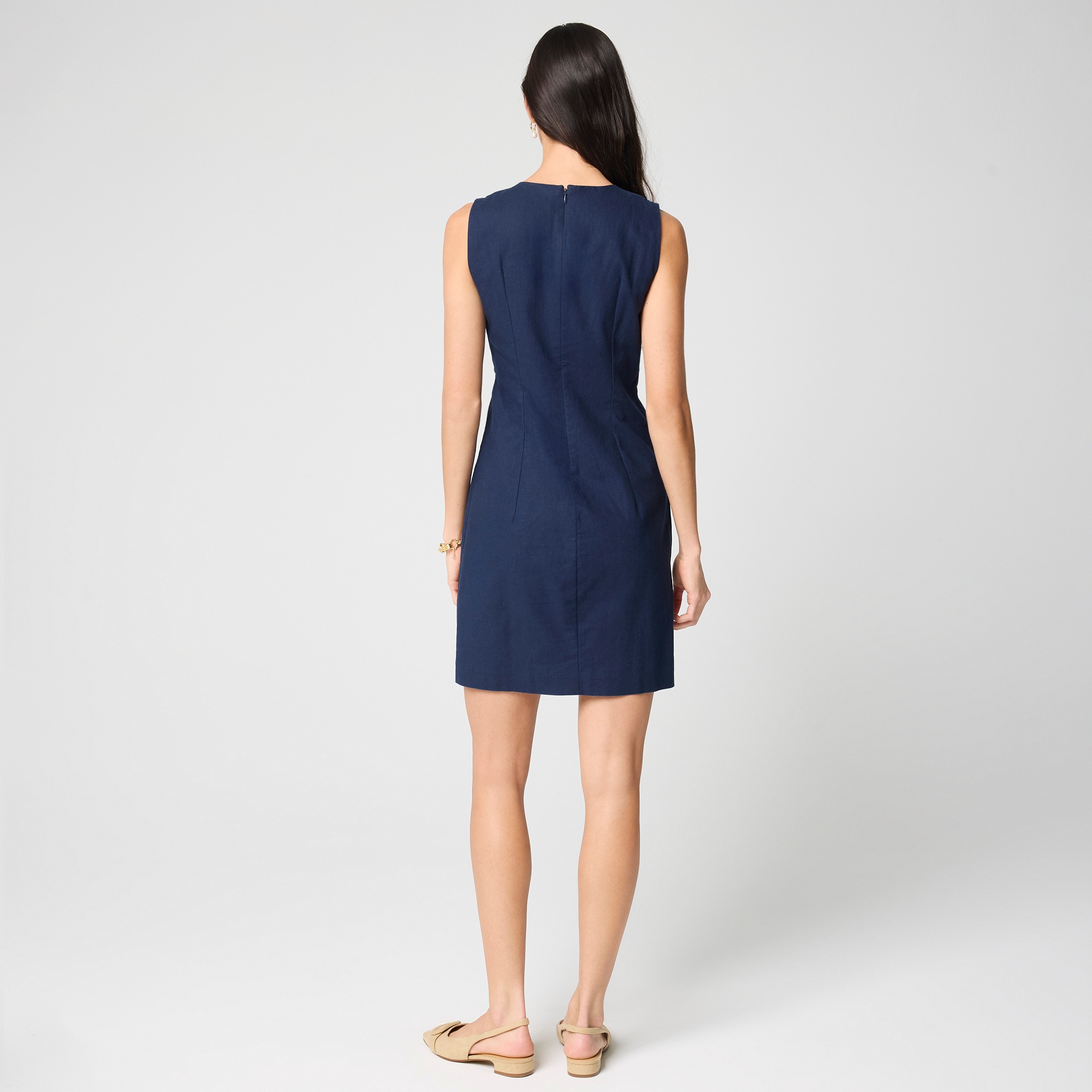 Linen-blend button-front mini dress - image 3
