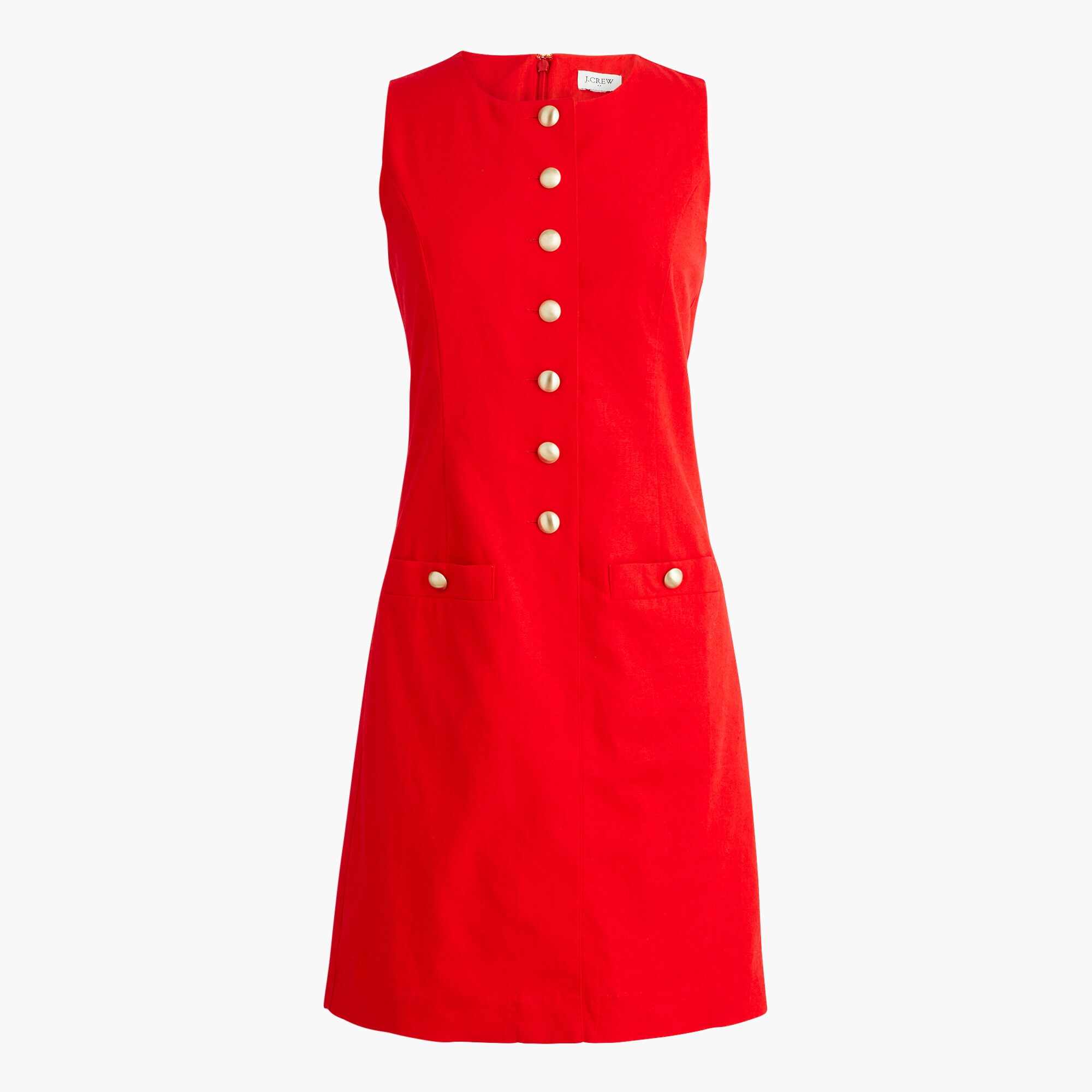 Linen-blend button-front mini dress