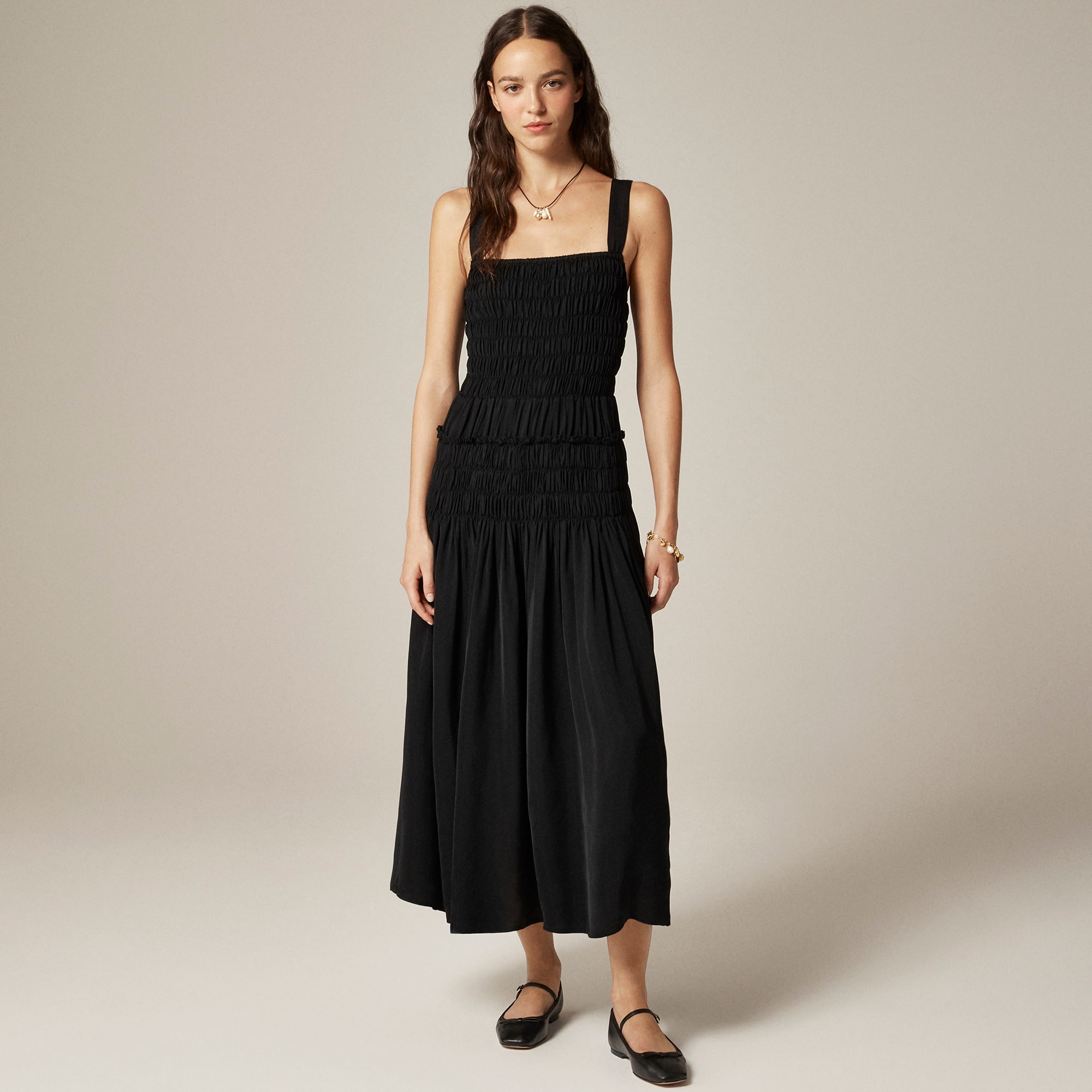 womens Smocked midi dress