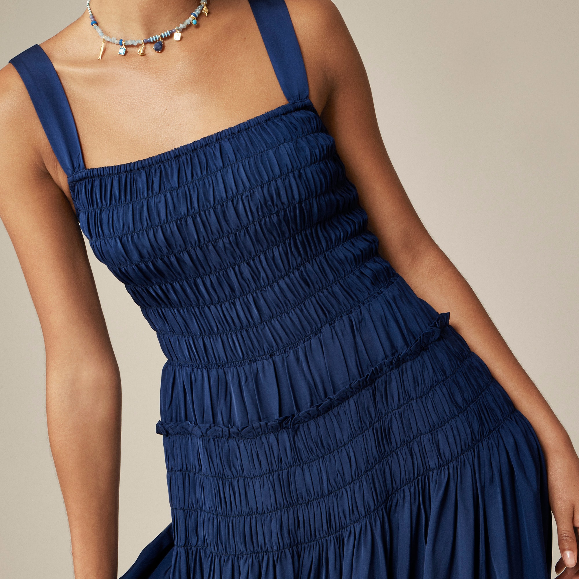 Smocked midi dress
