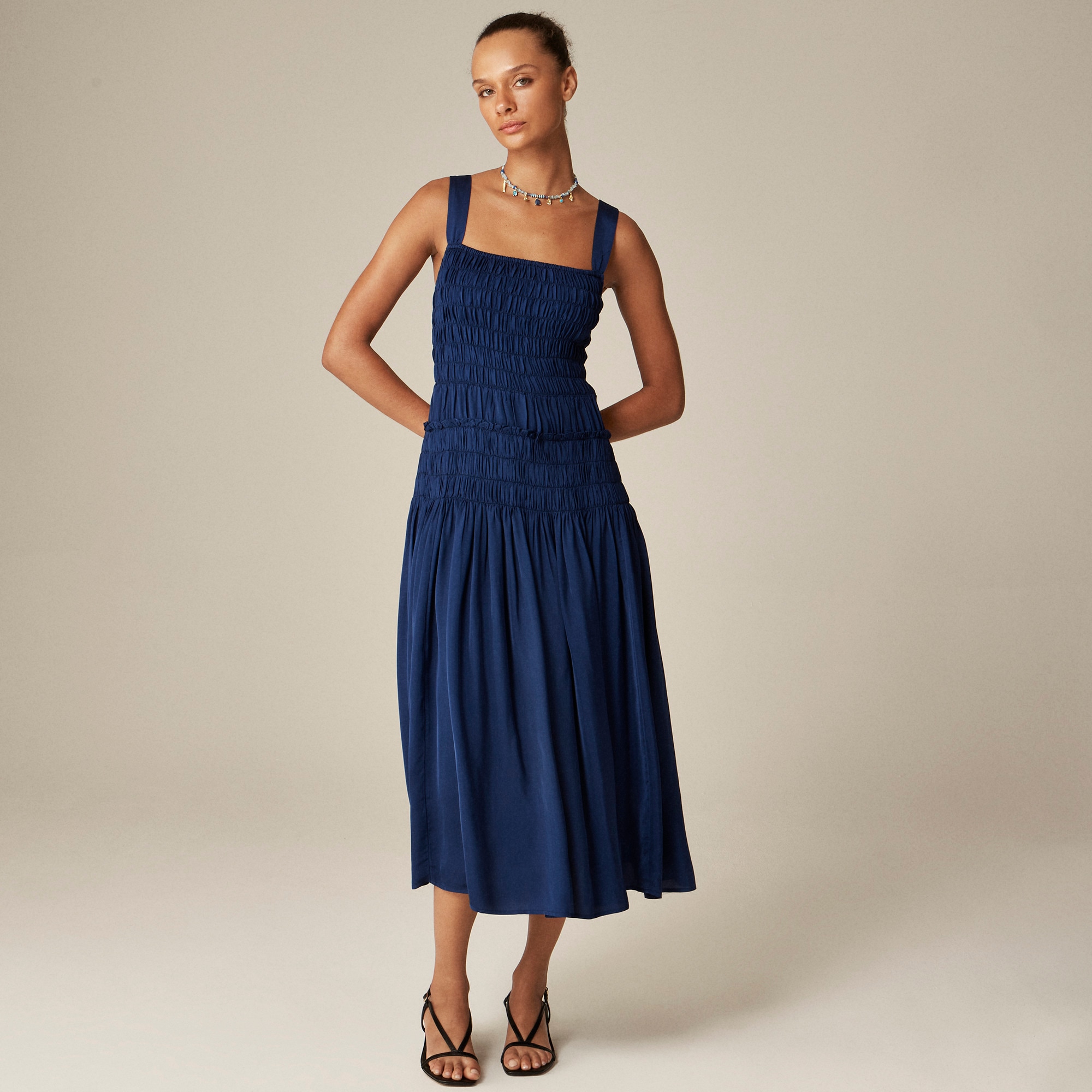 womens Smocked midi dress