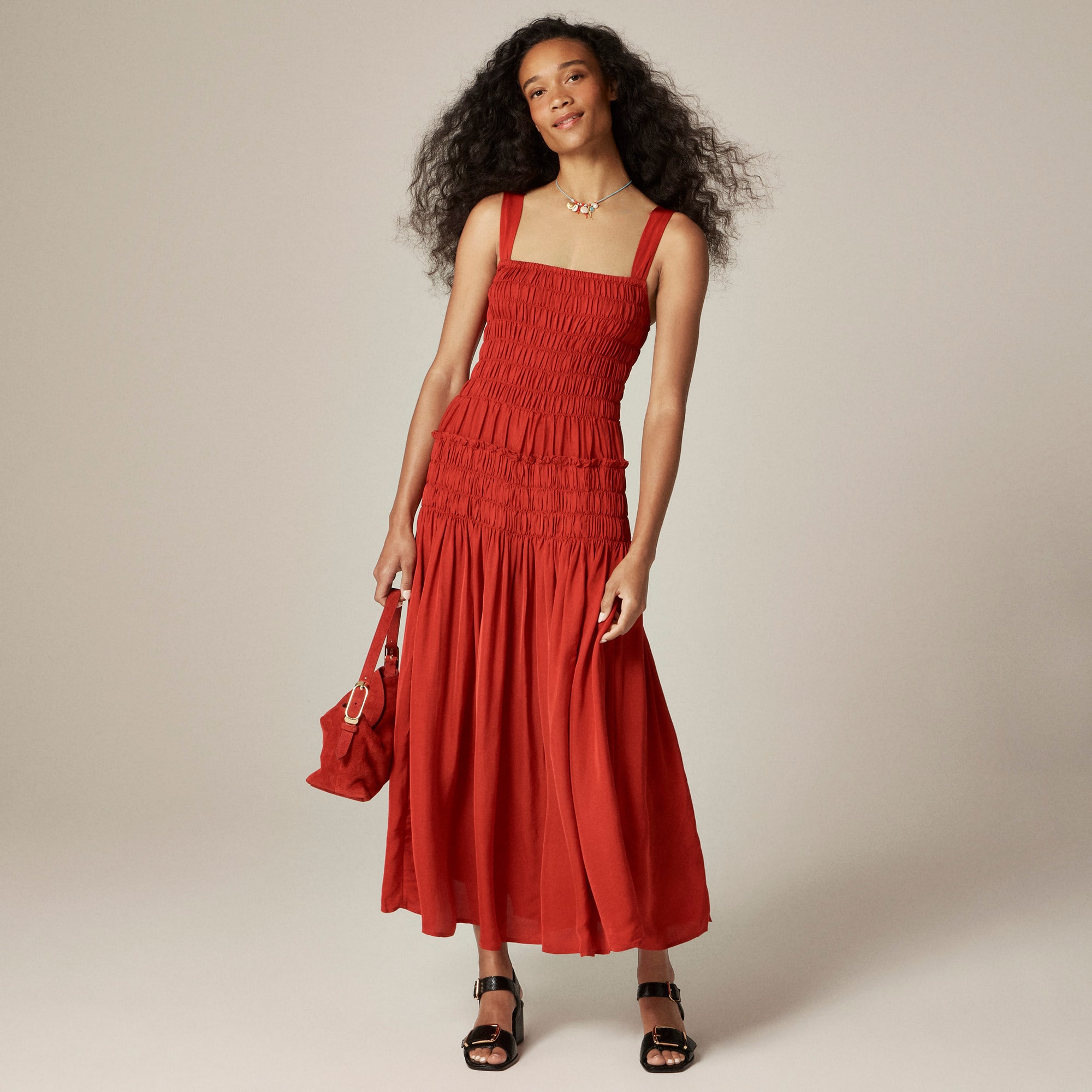  Smocked midi dress