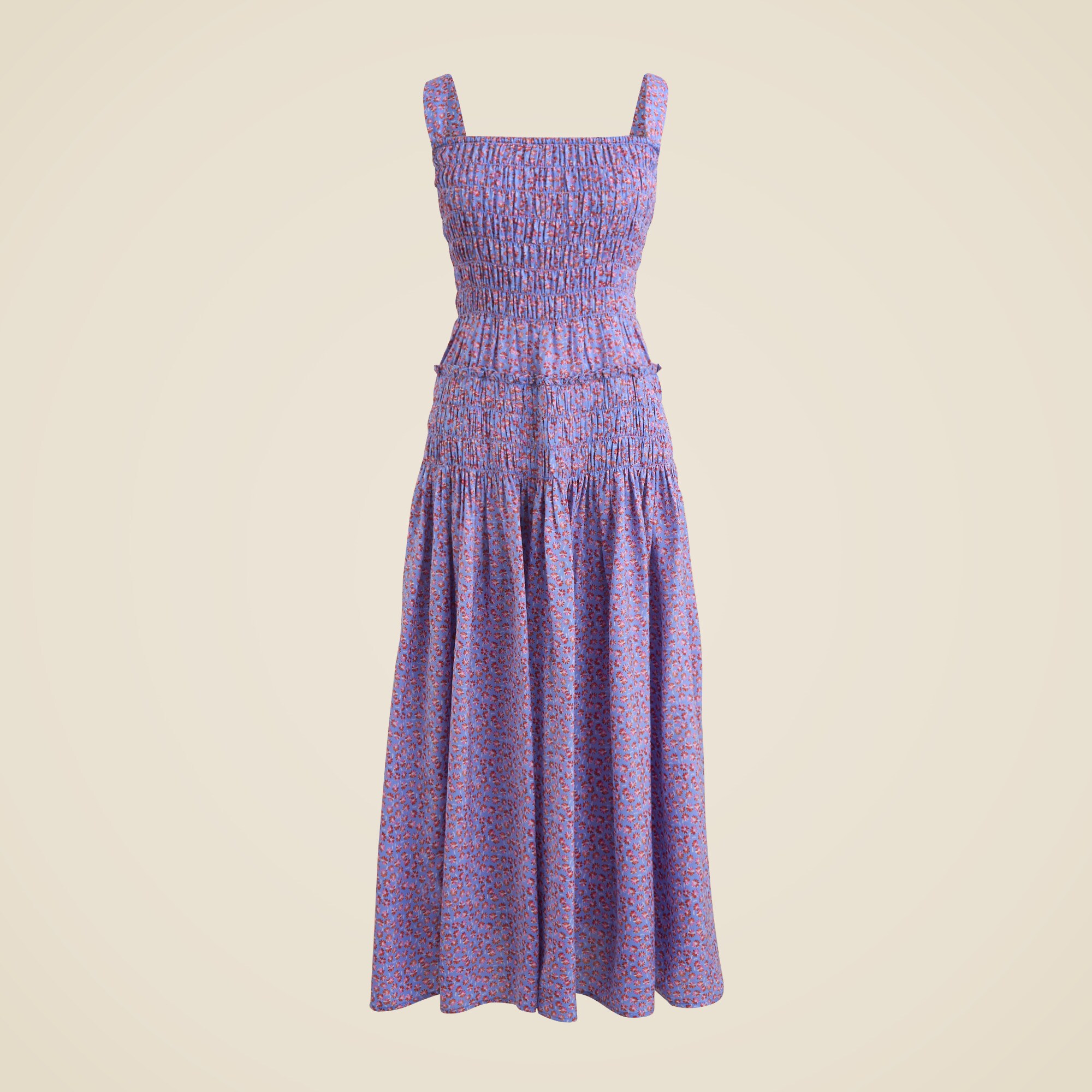 Smocked Midi Dress In Summer Fields Print For Women | J.Crew