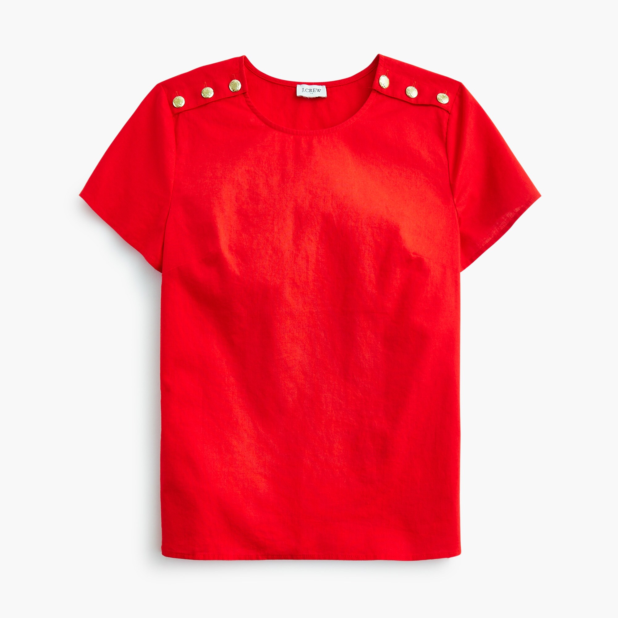  Linen-blend button-shoulder shirt