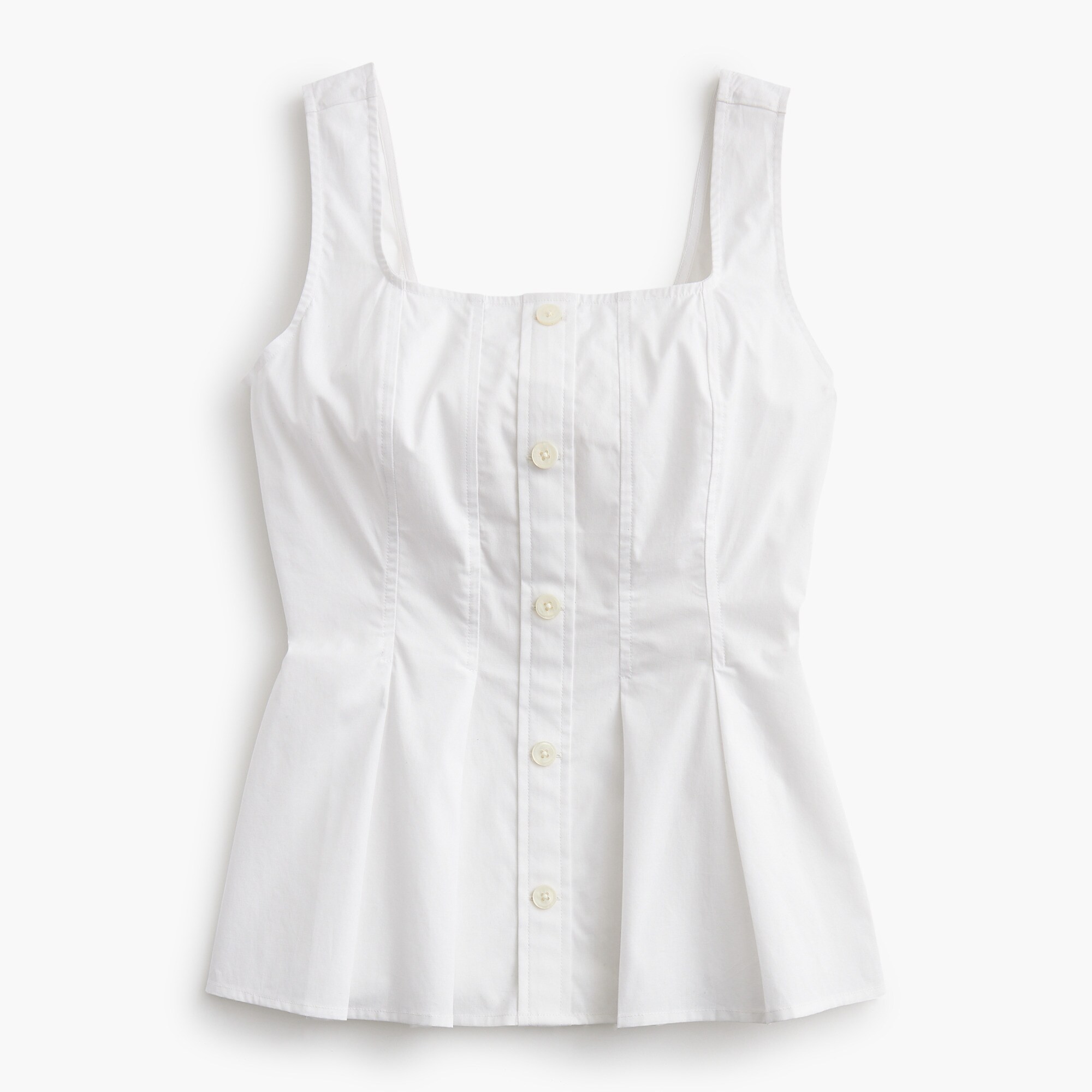 Sleeveless button-up peplum top