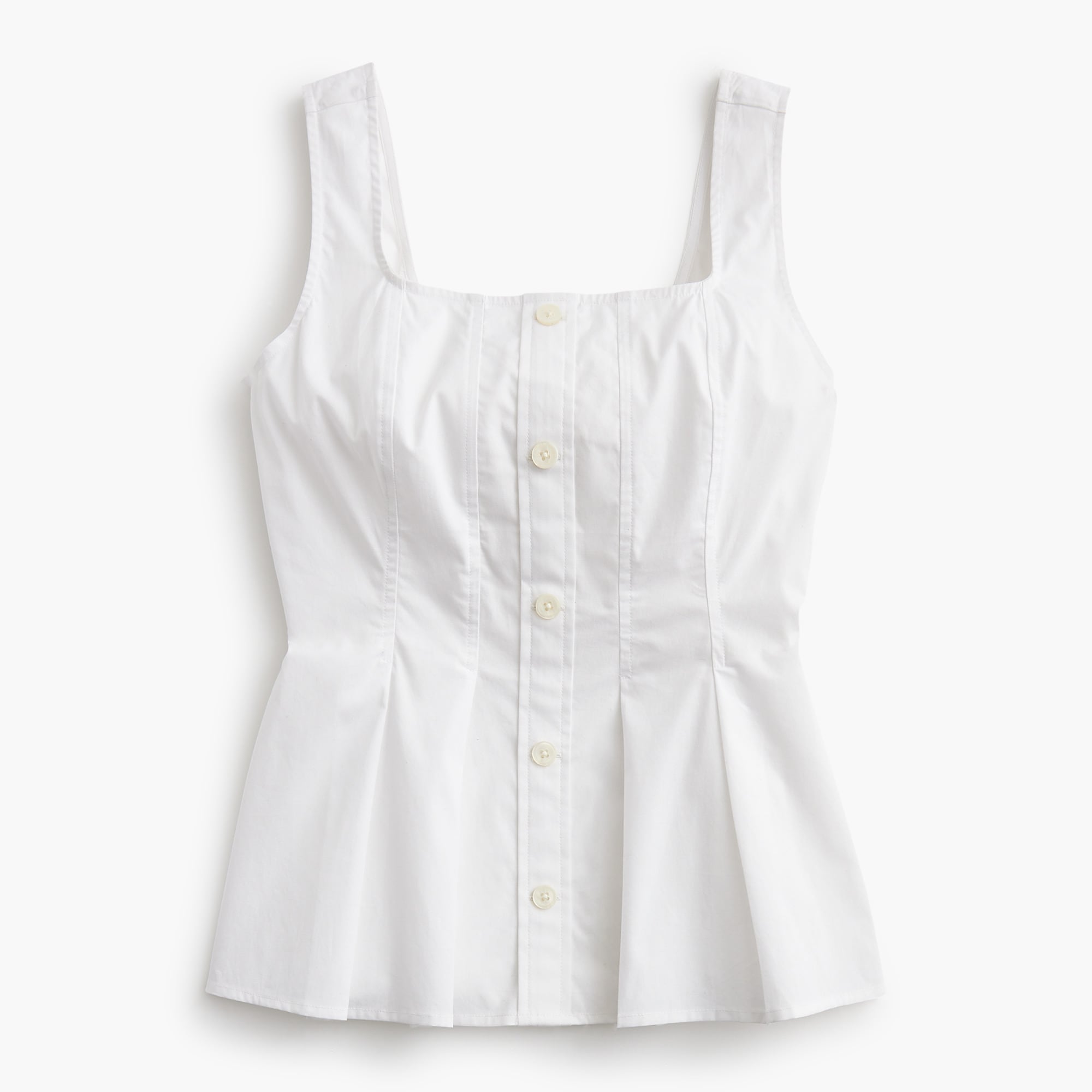 sleeveless button-up peplum top for women