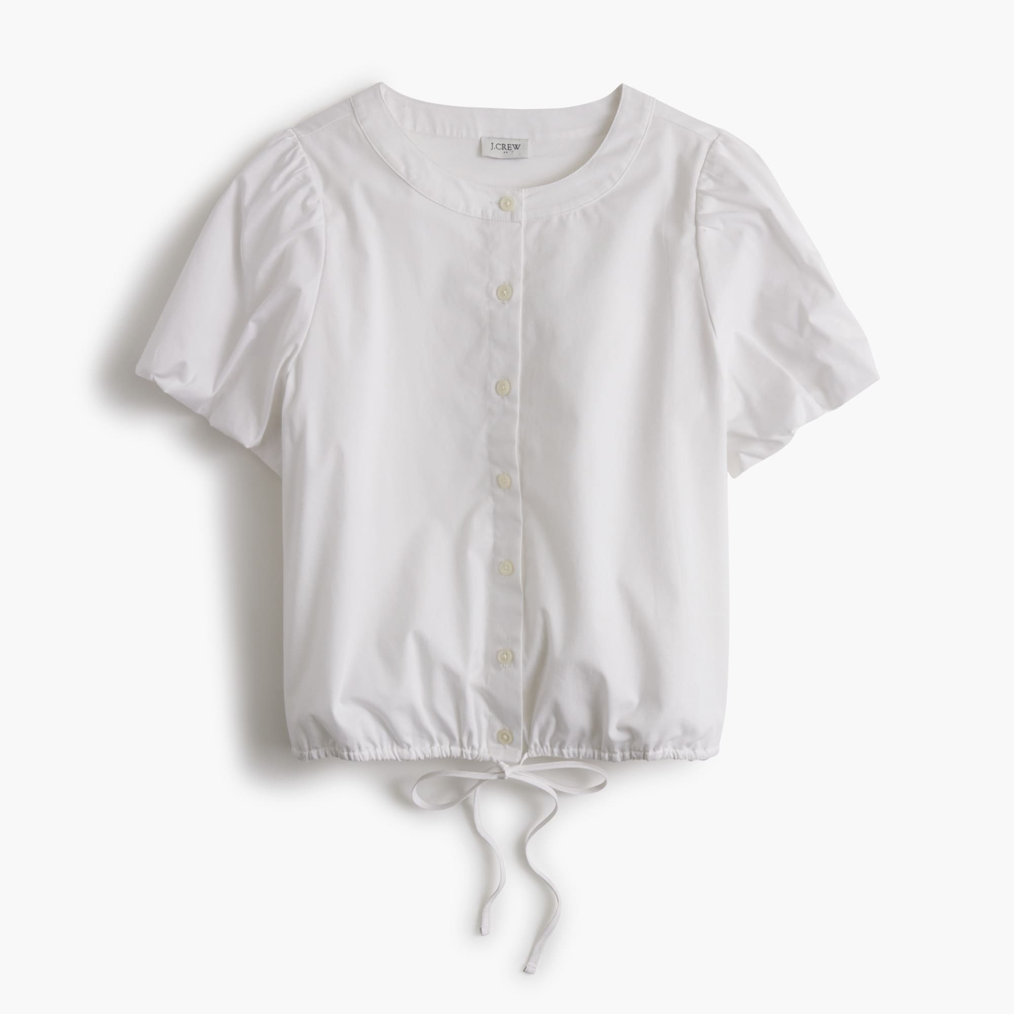 womens Puff-sleeve tie-waist top
