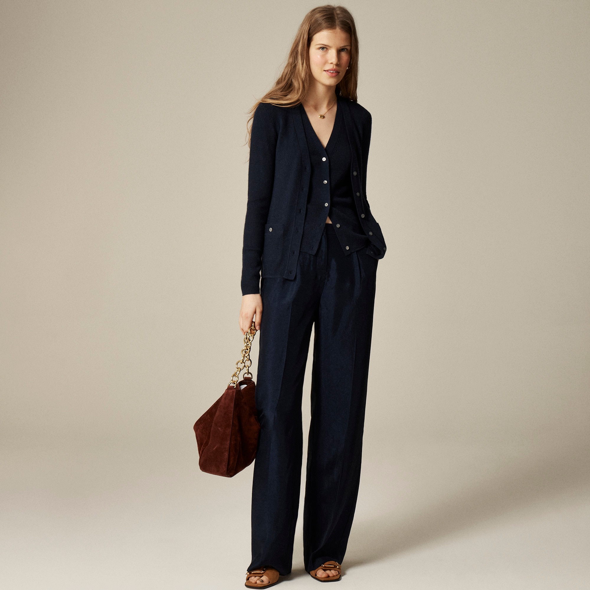 Cashmere-silk blend sweater shell