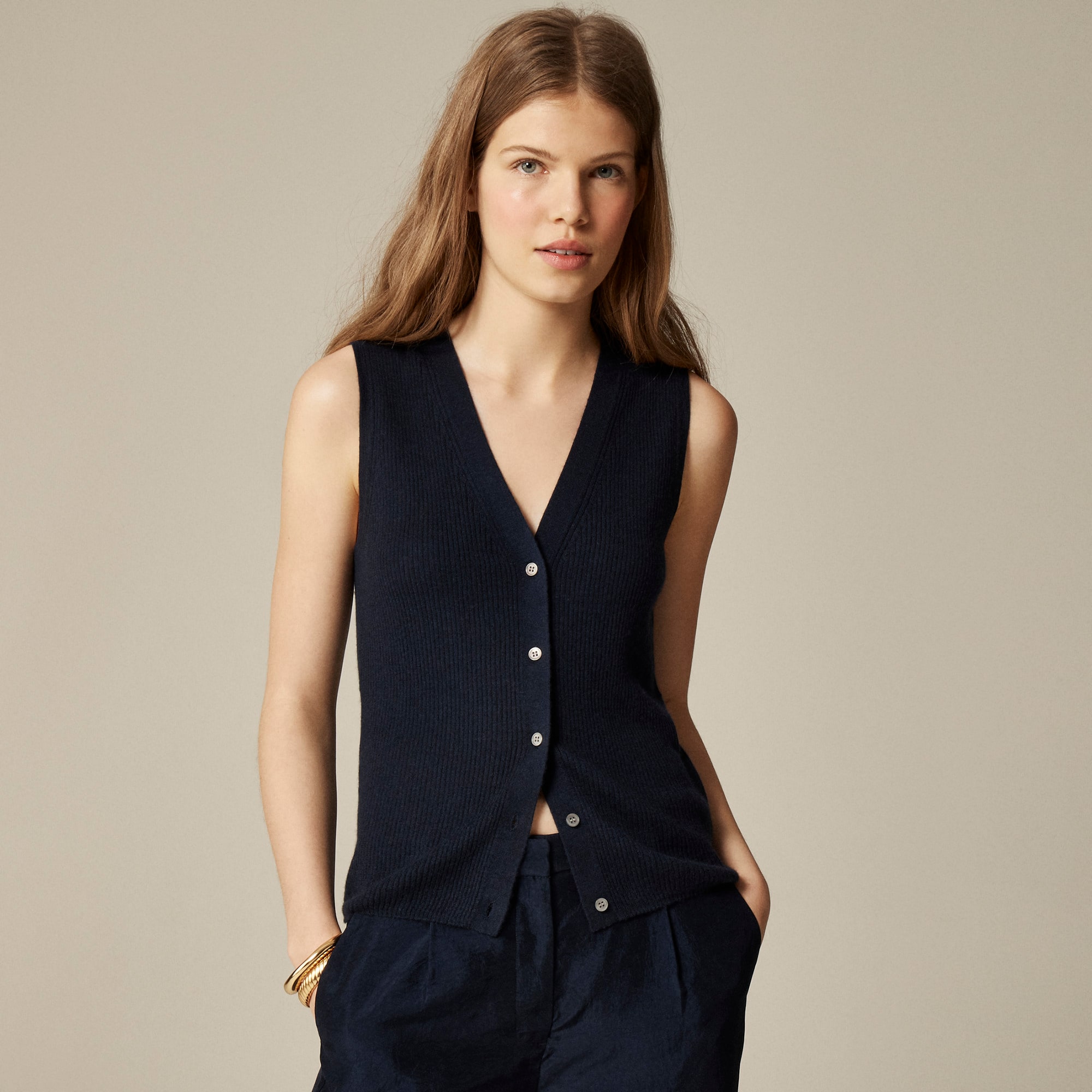  Cashmere-silk blend sweater shell