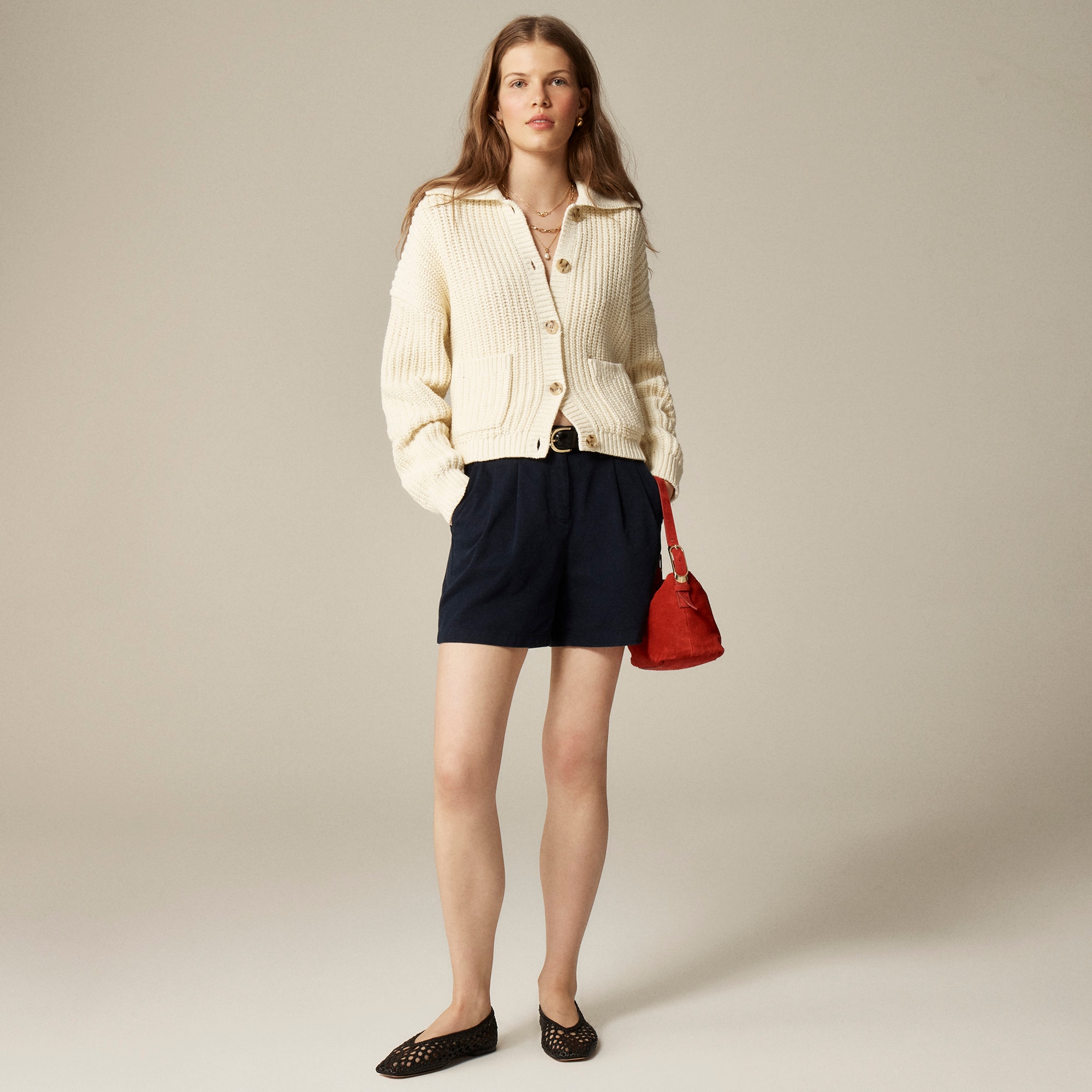 Collared Crewneck Cardigan For Women | J.Crew