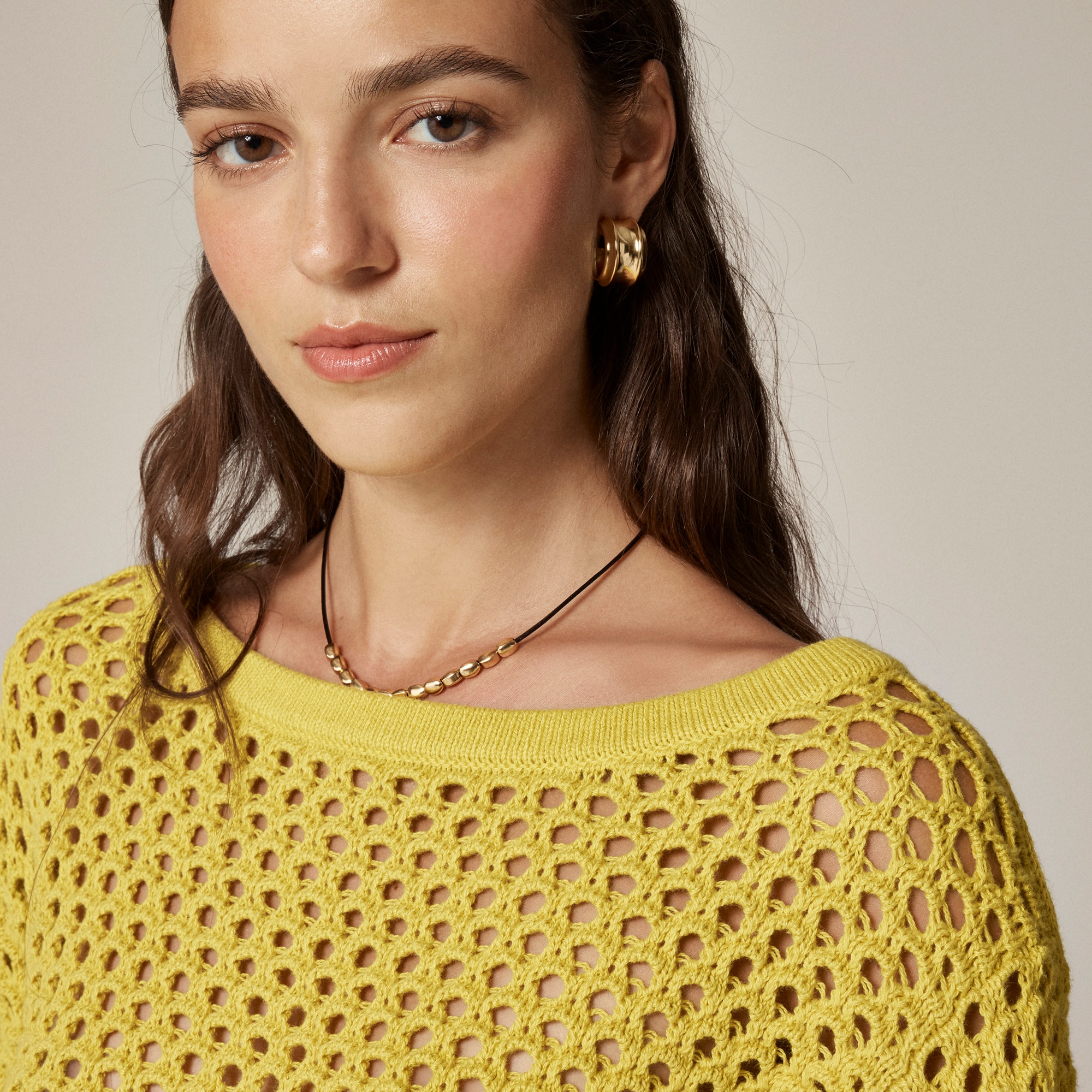 Pointelle boatneck sweater