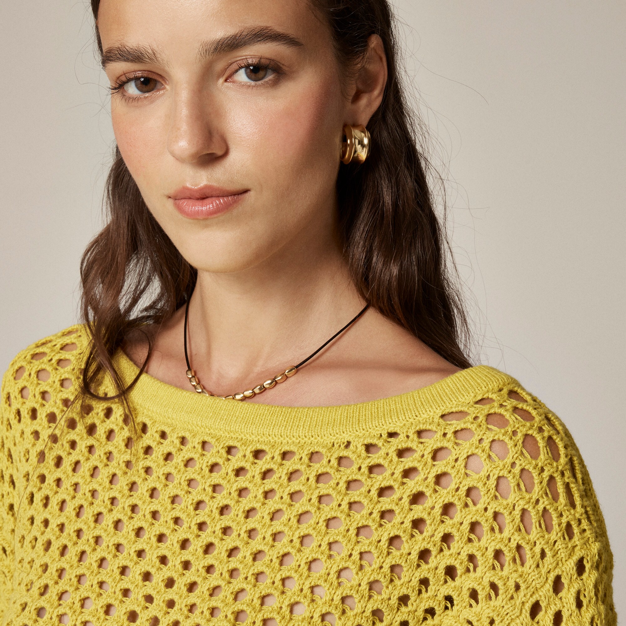 Pointelle boatneck sweater