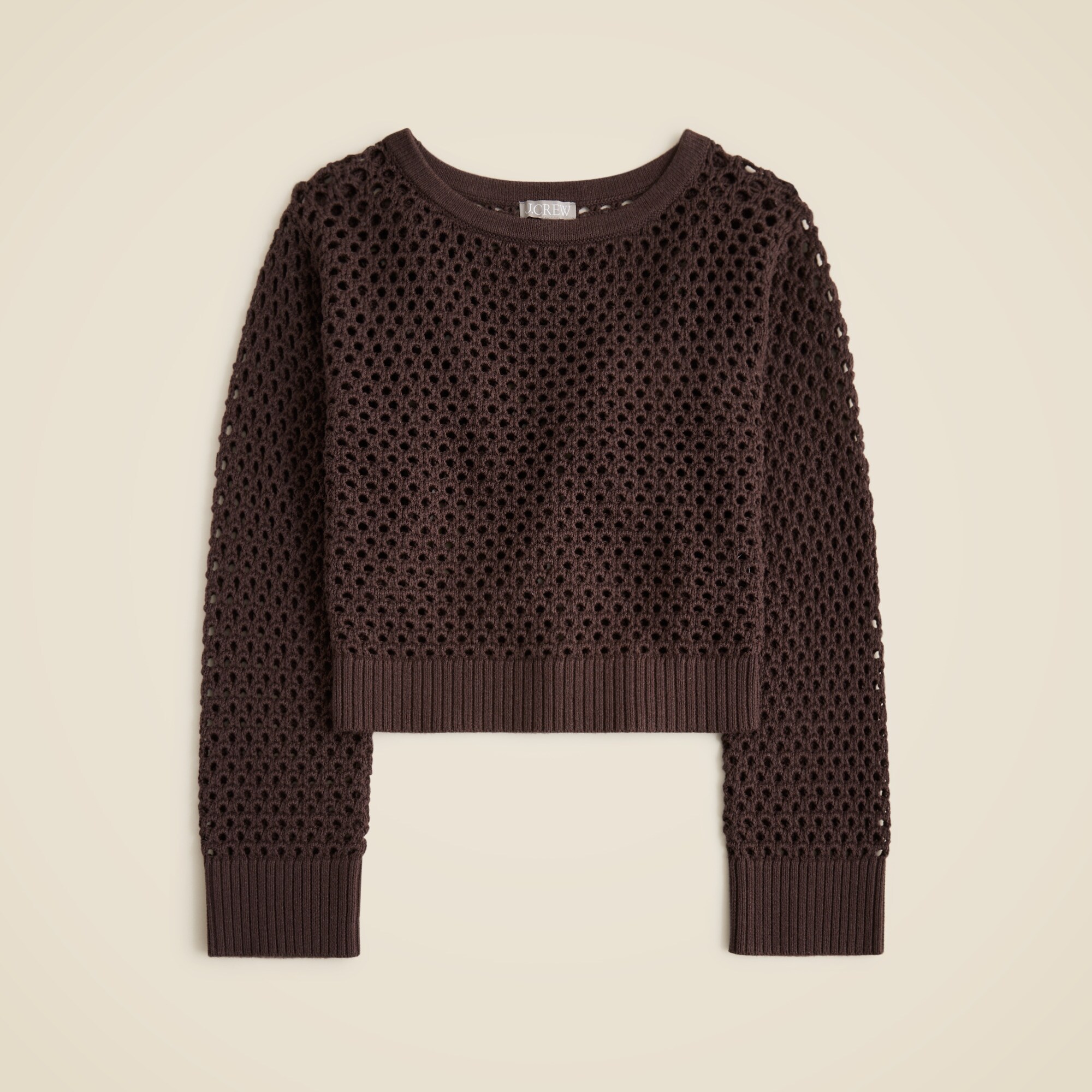 Pointelle boatneck sweater