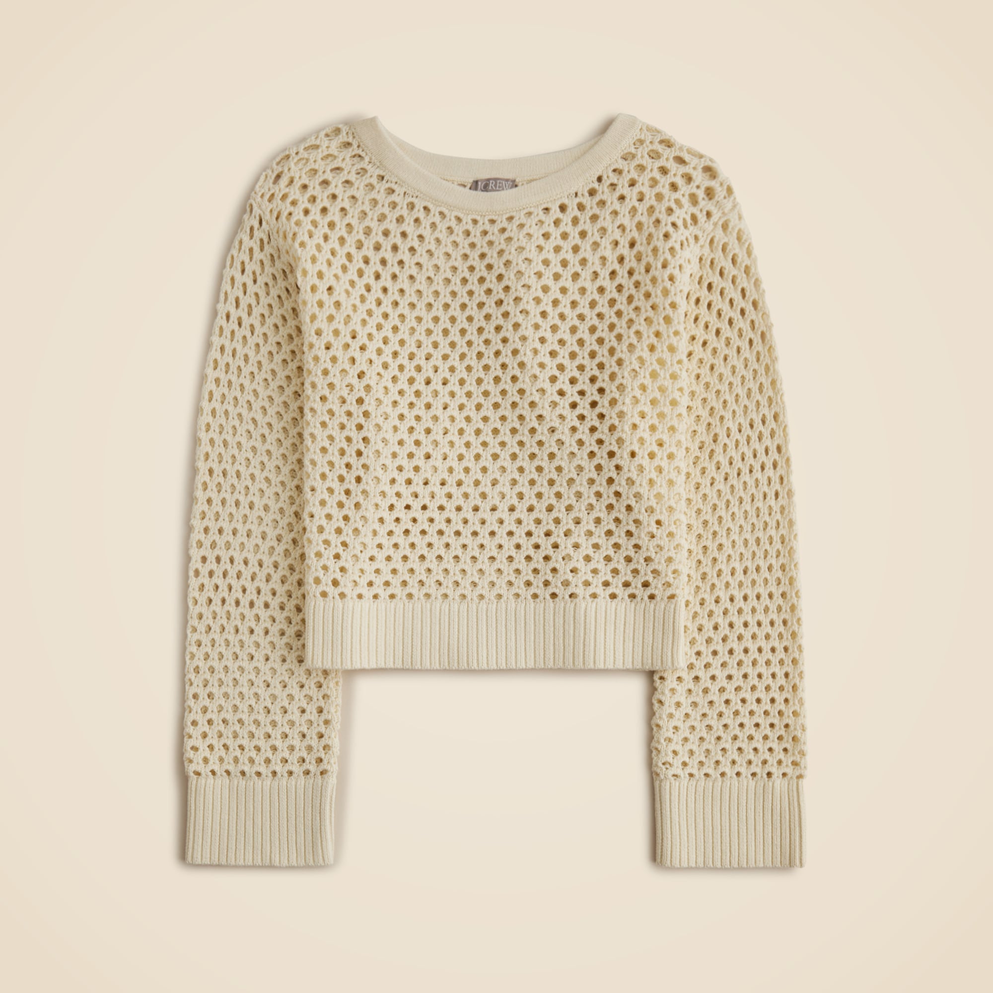 Pointelle boatneck sweater